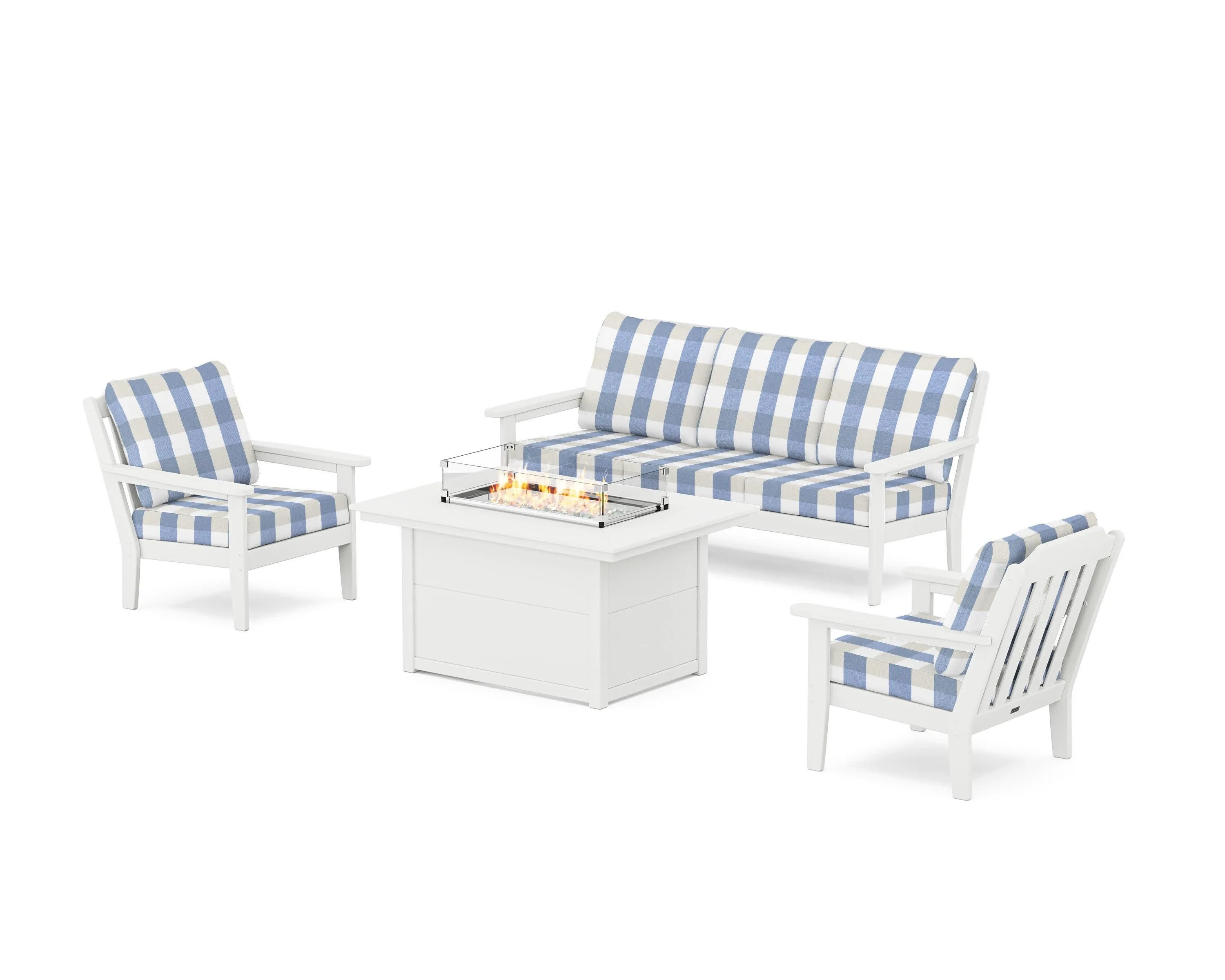 Cottage Deep Seating Fire Pit Table Set