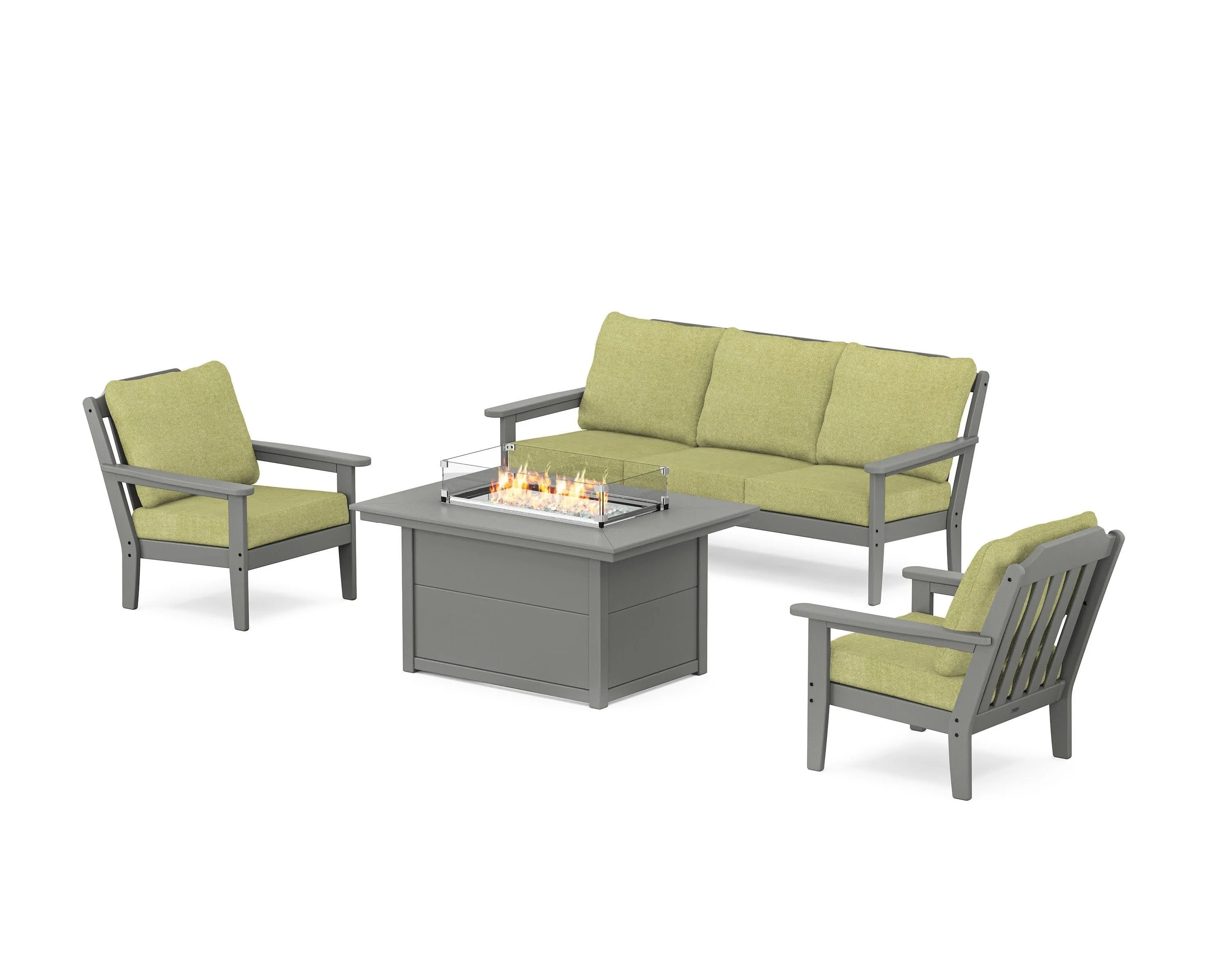 Cottage Deep Seating Fire Pit Table Set