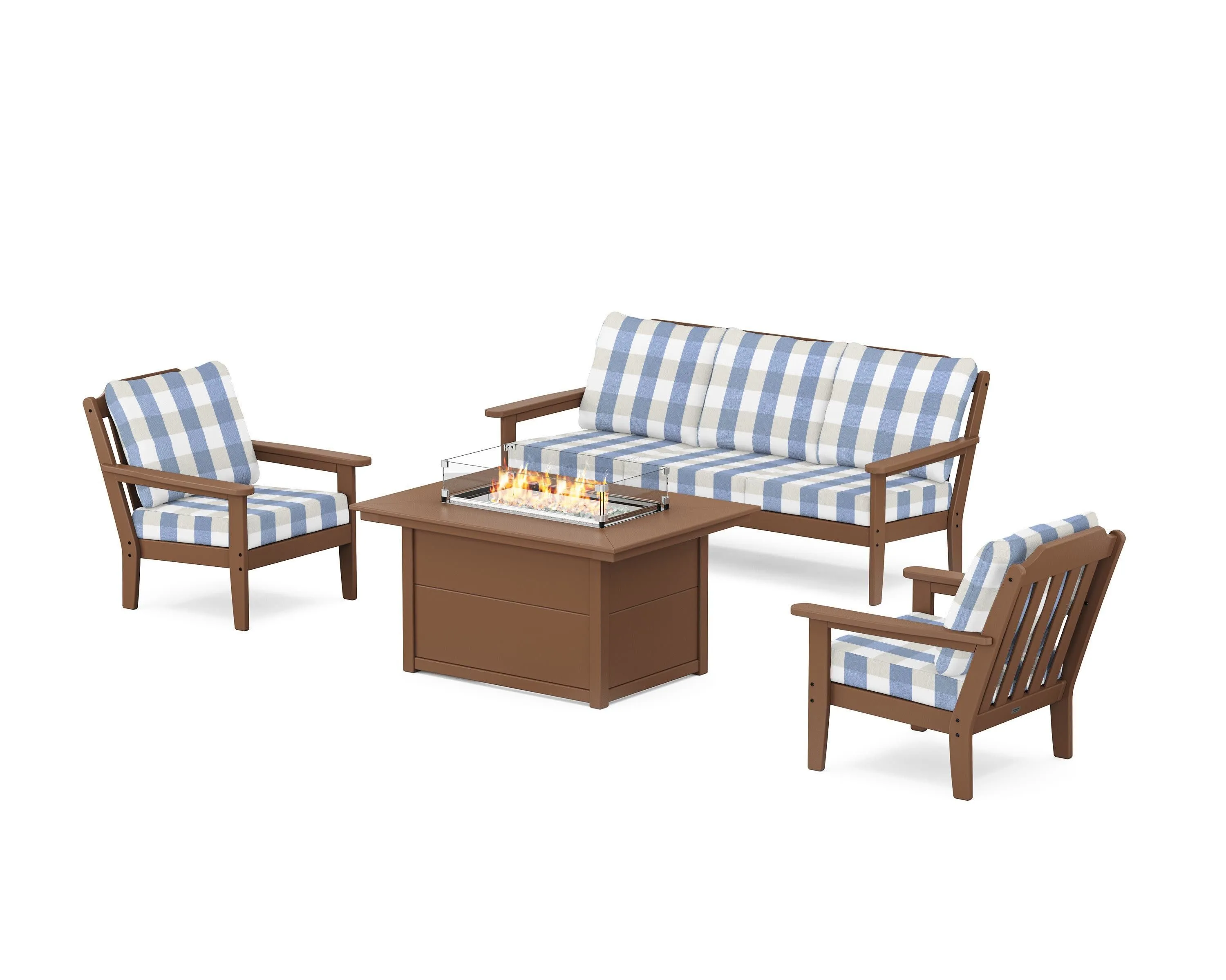 Cottage Deep Seating Fire Pit Table Set