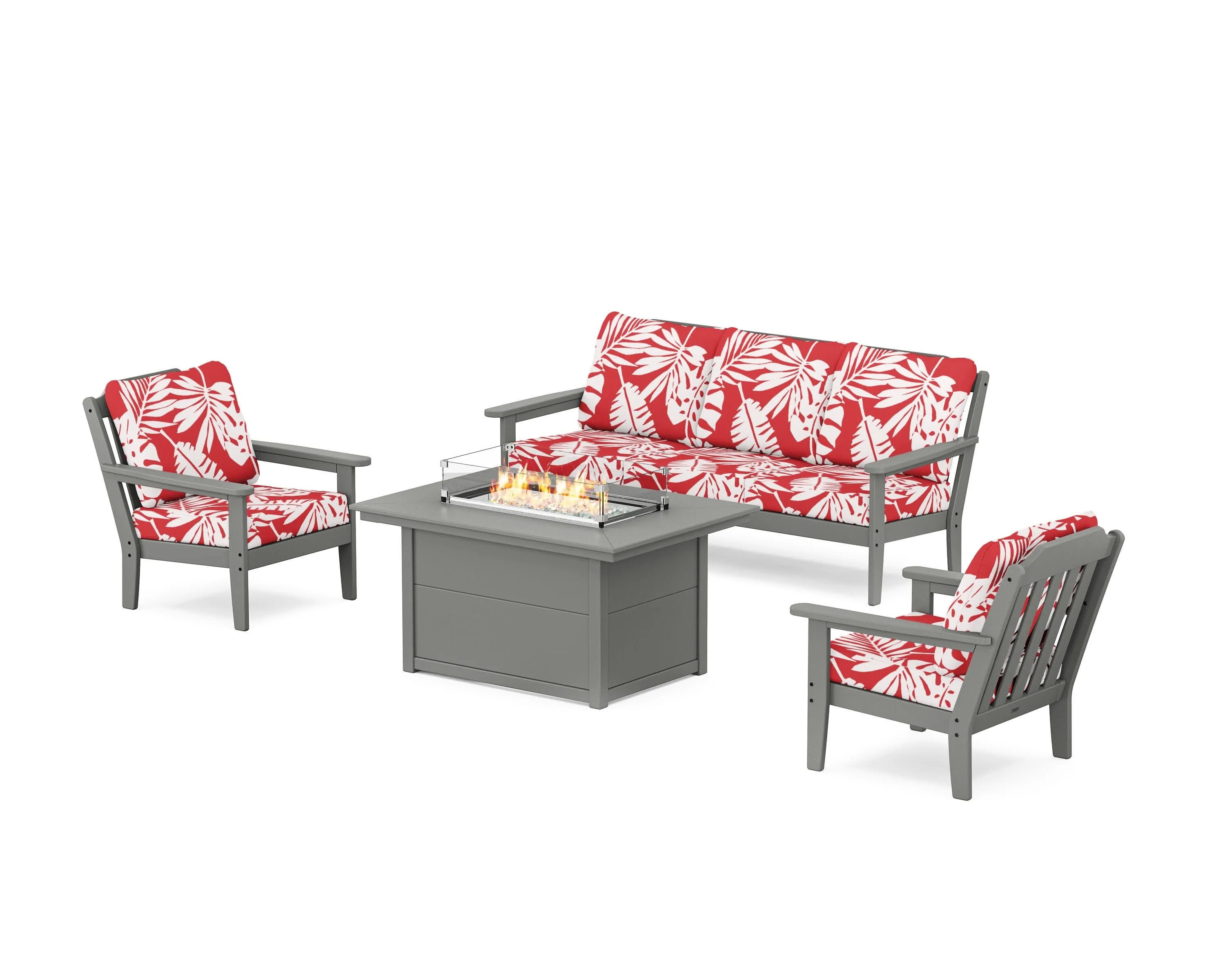 Cottage Deep Seating Fire Pit Table Set