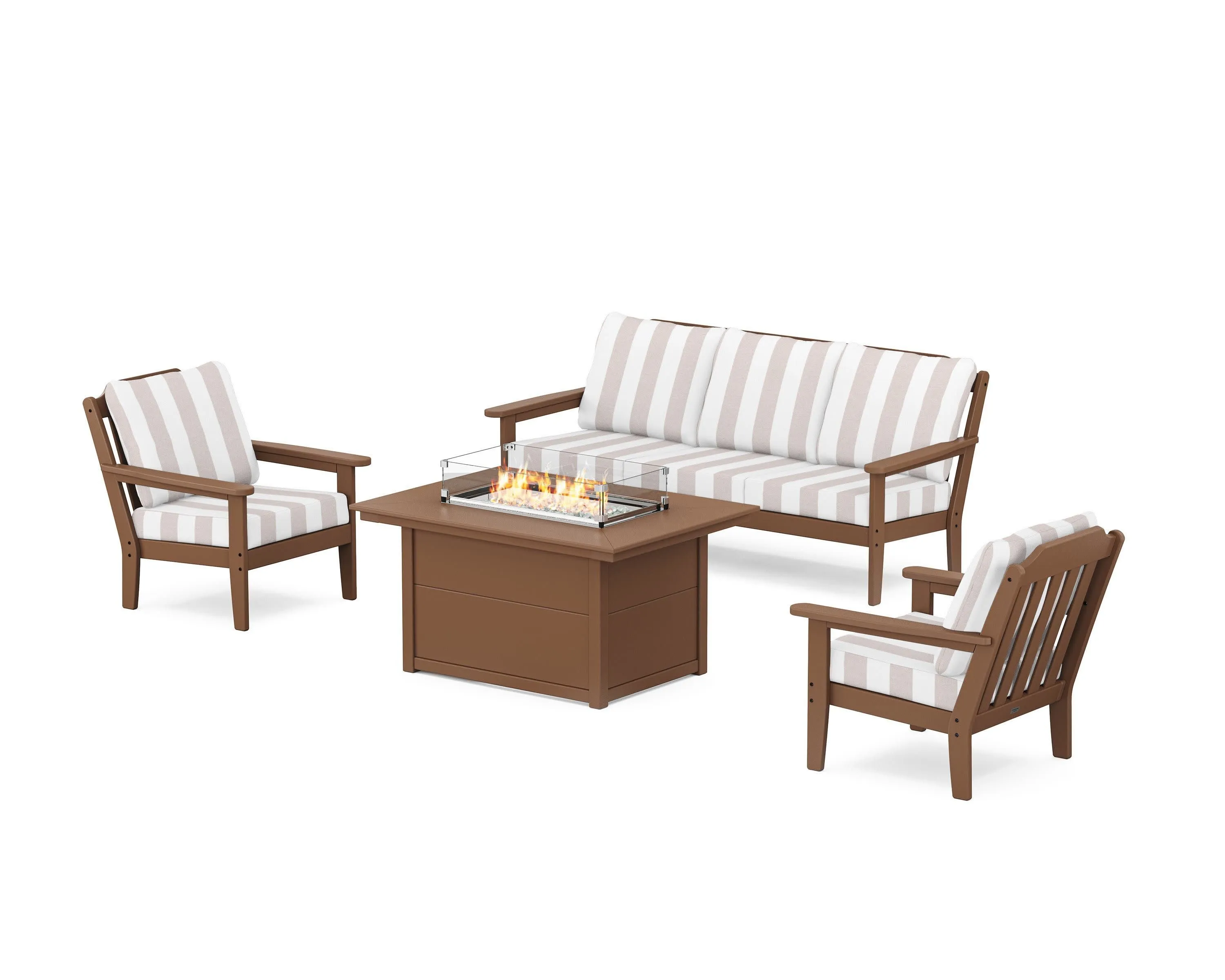 Cottage Deep Seating Fire Pit Table Set