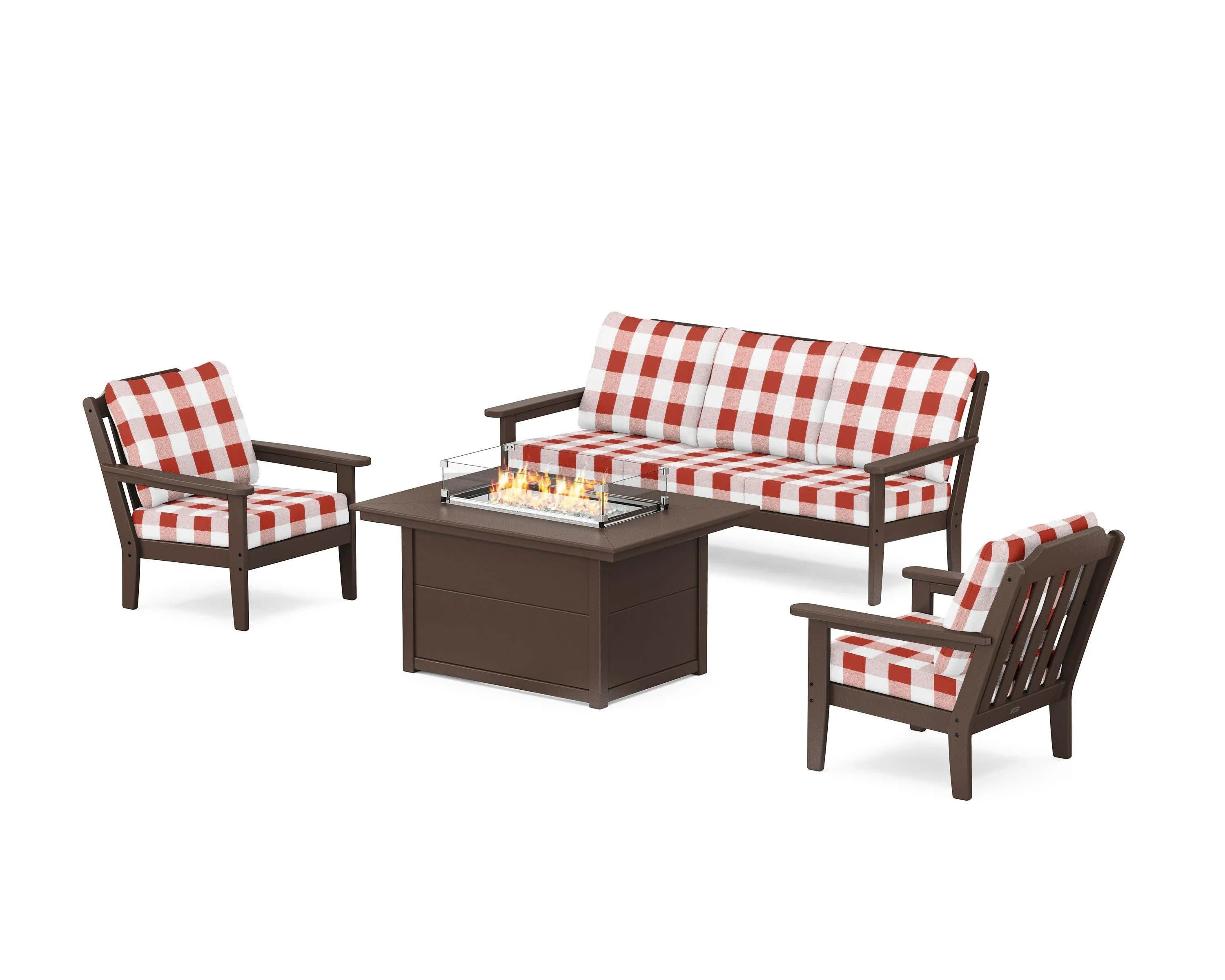 Cottage Deep Seating Fire Pit Table Set