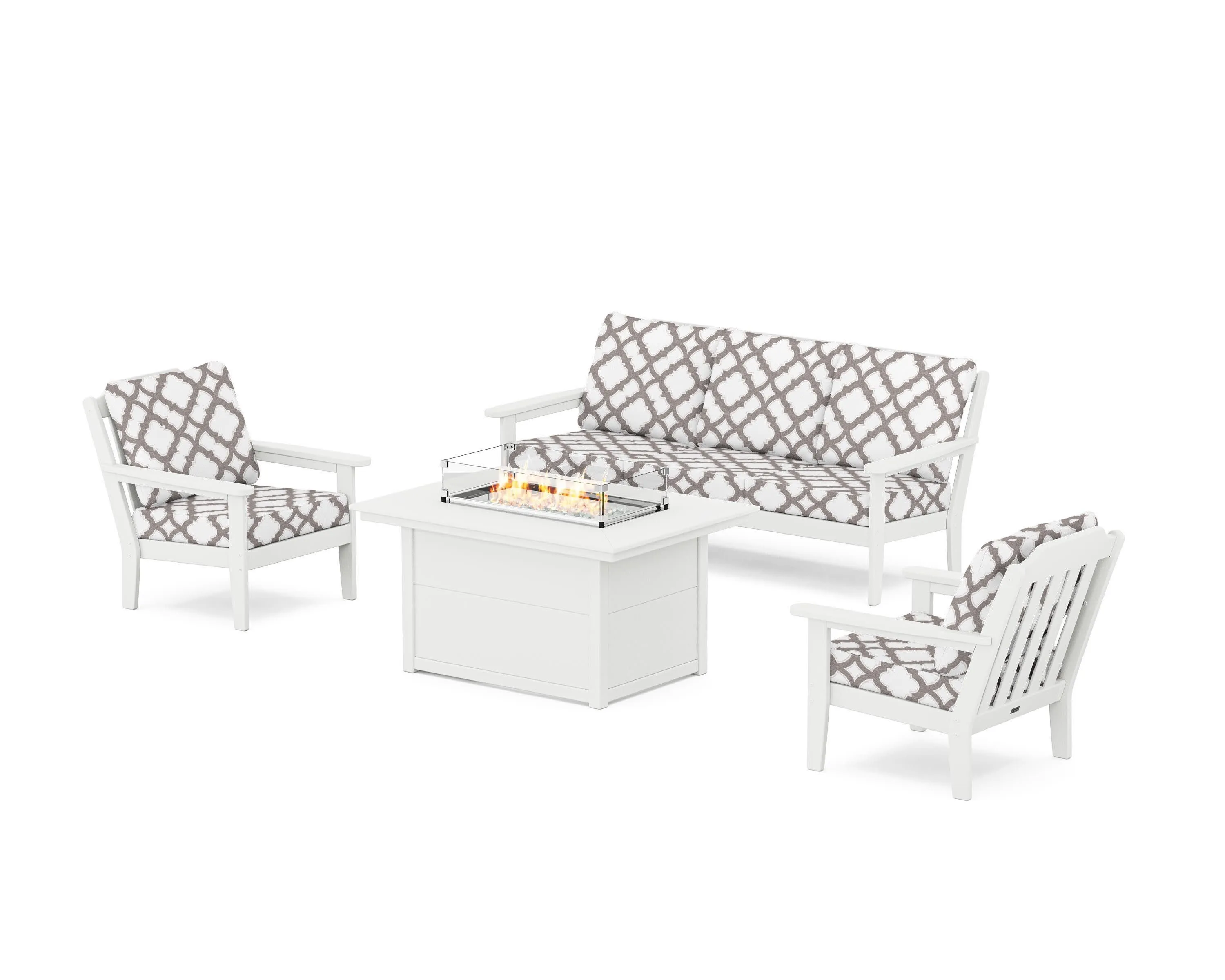 Cottage Deep Seating Fire Pit Table Set