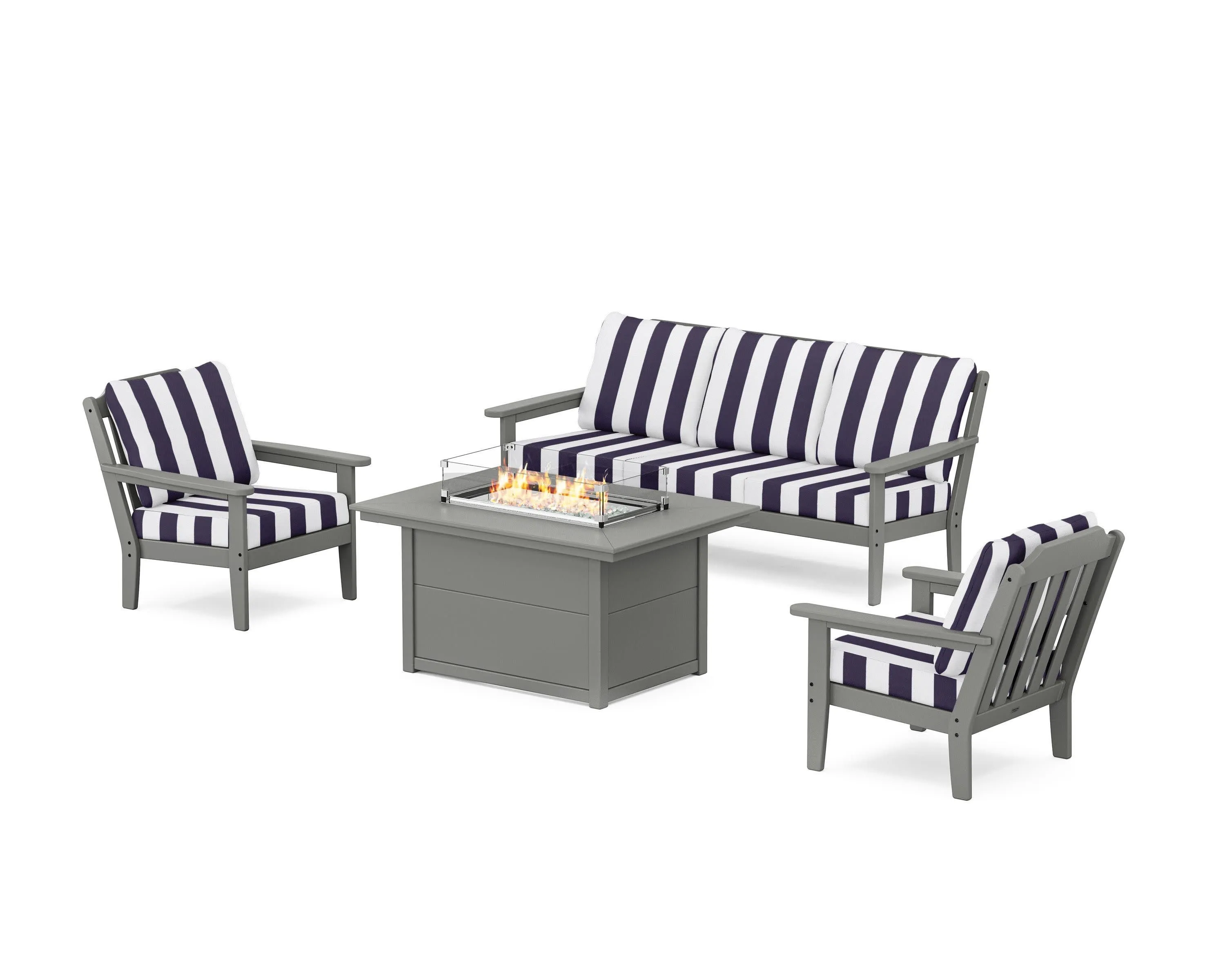 Cottage Deep Seating Fire Pit Table Set