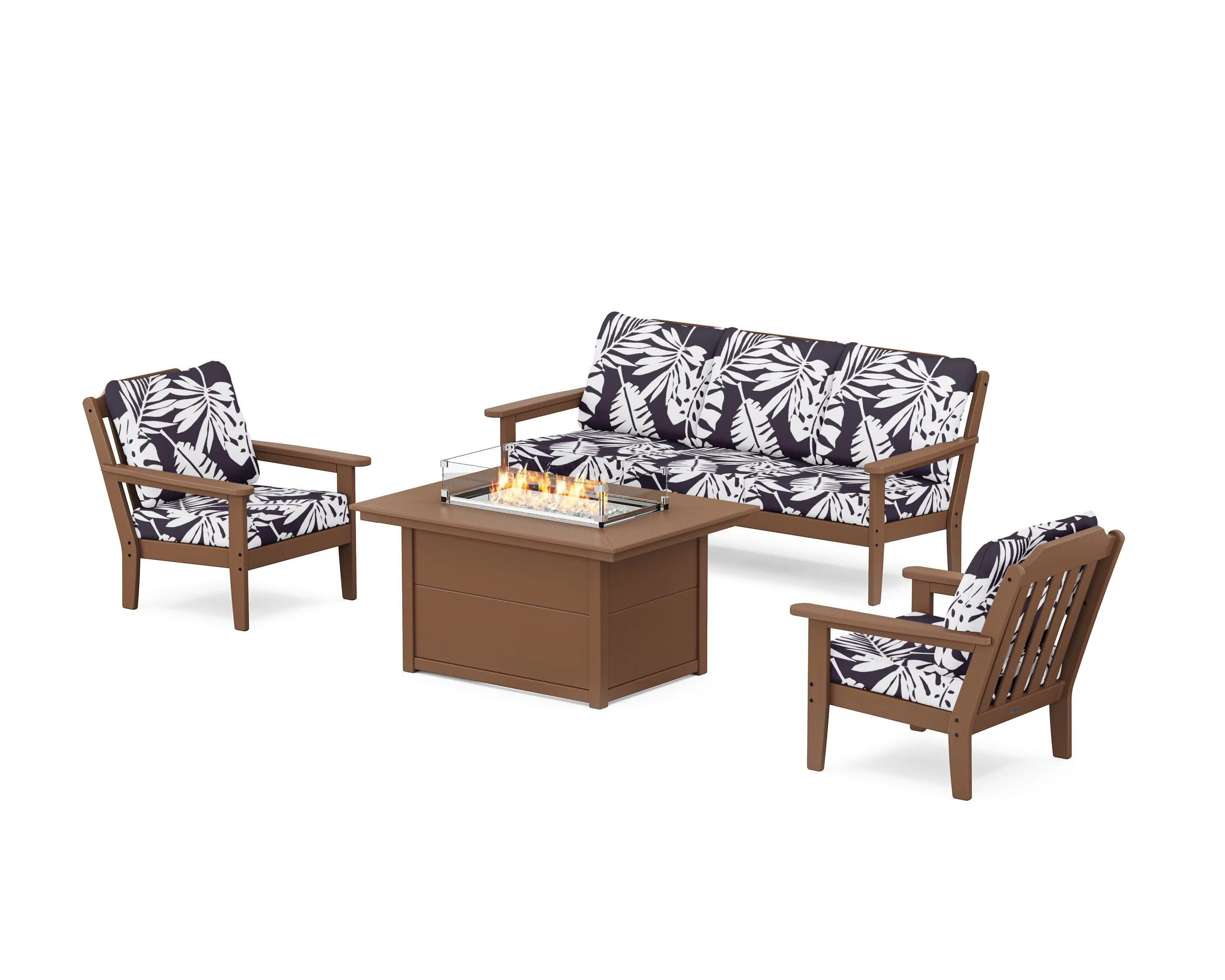 Cottage Deep Seating Fire Pit Table Set