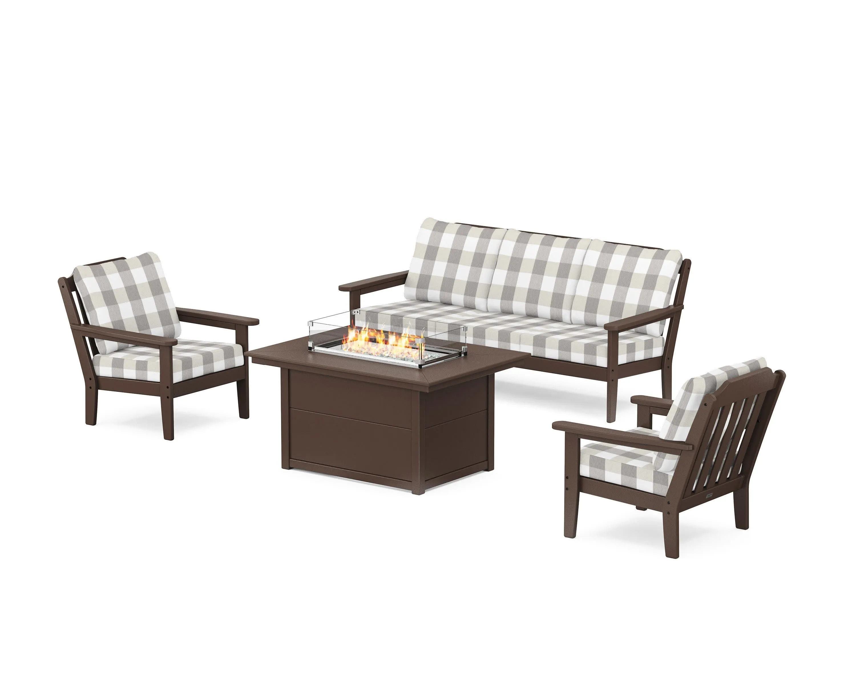 Cottage Deep Seating Fire Pit Table Set