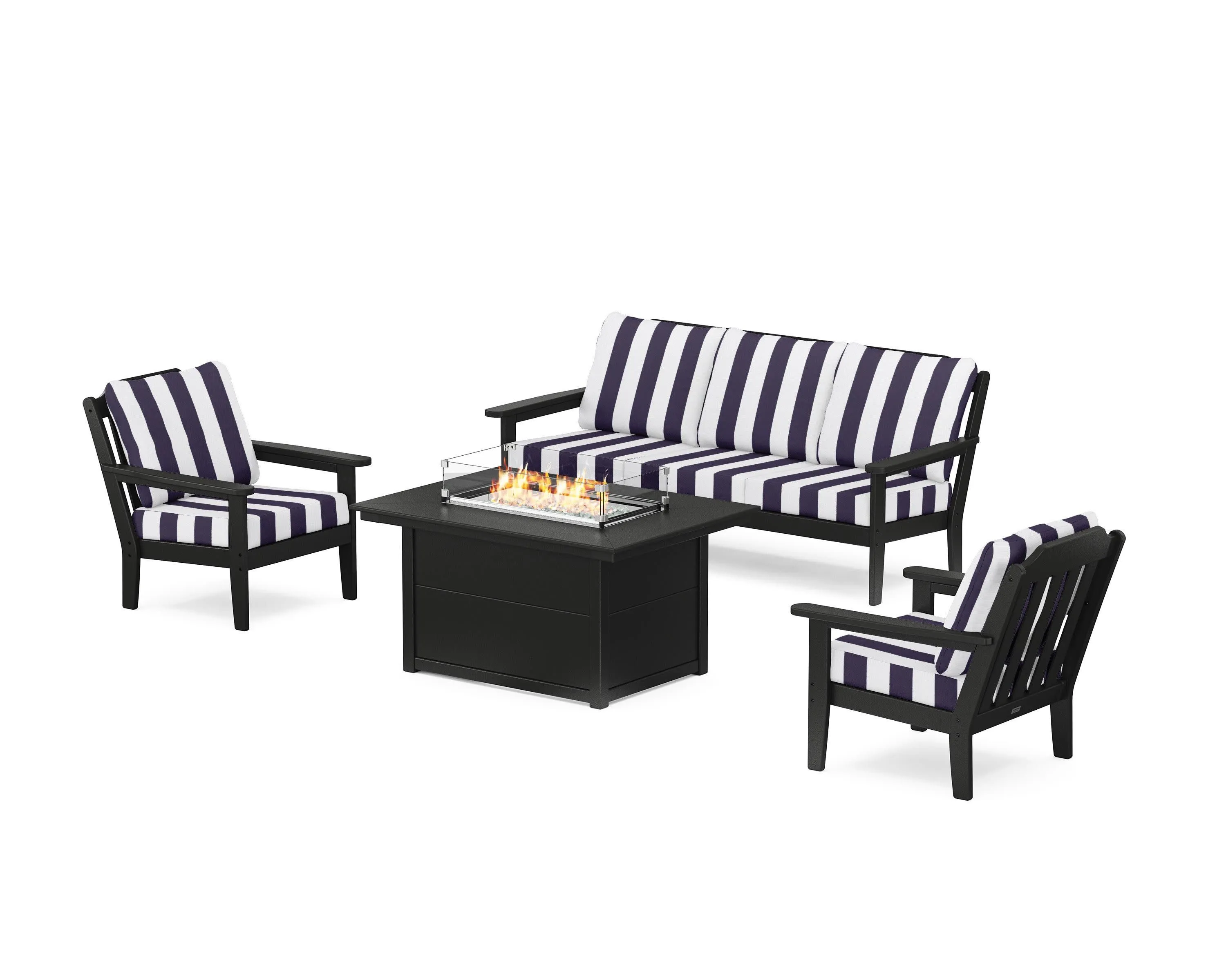 Cottage Deep Seating Fire Pit Table Set