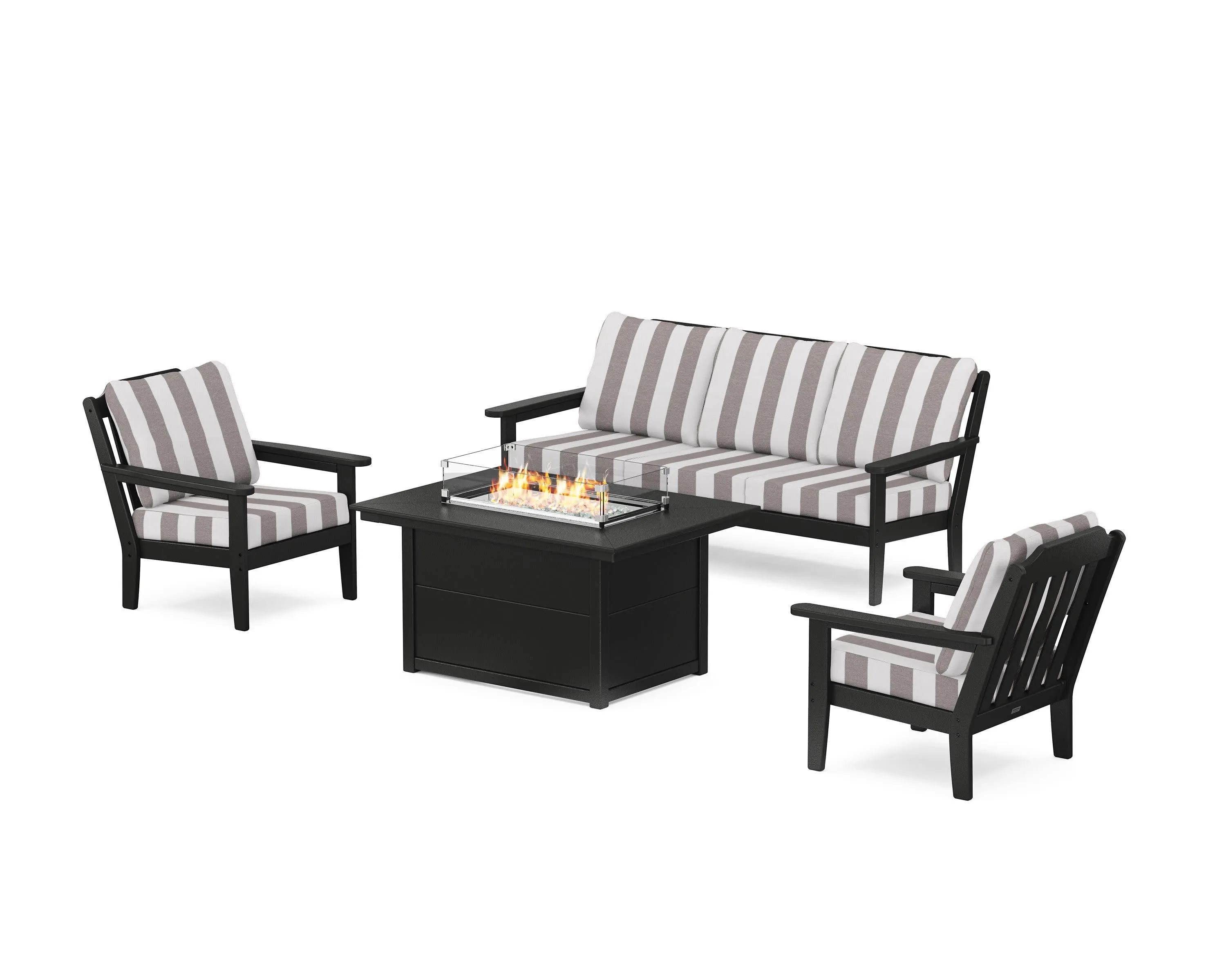 Cottage Deep Seating Fire Pit Table Set
