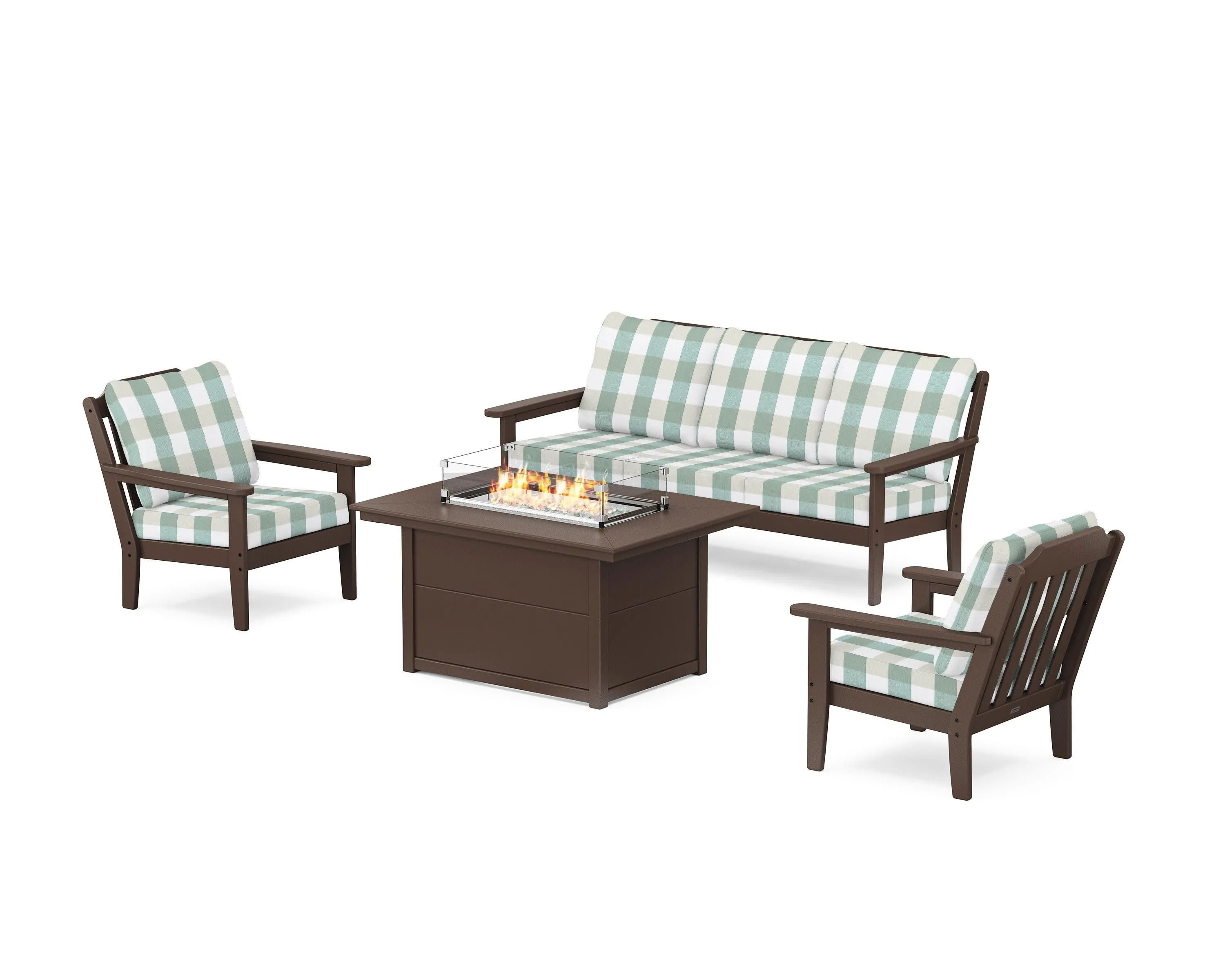Cottage Deep Seating Fire Pit Table Set