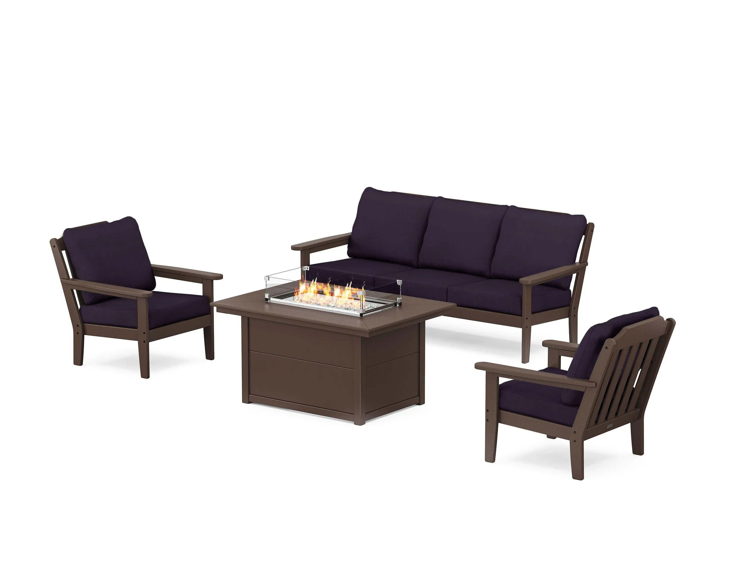 Cottage Deep Seating Fire Pit Table Set