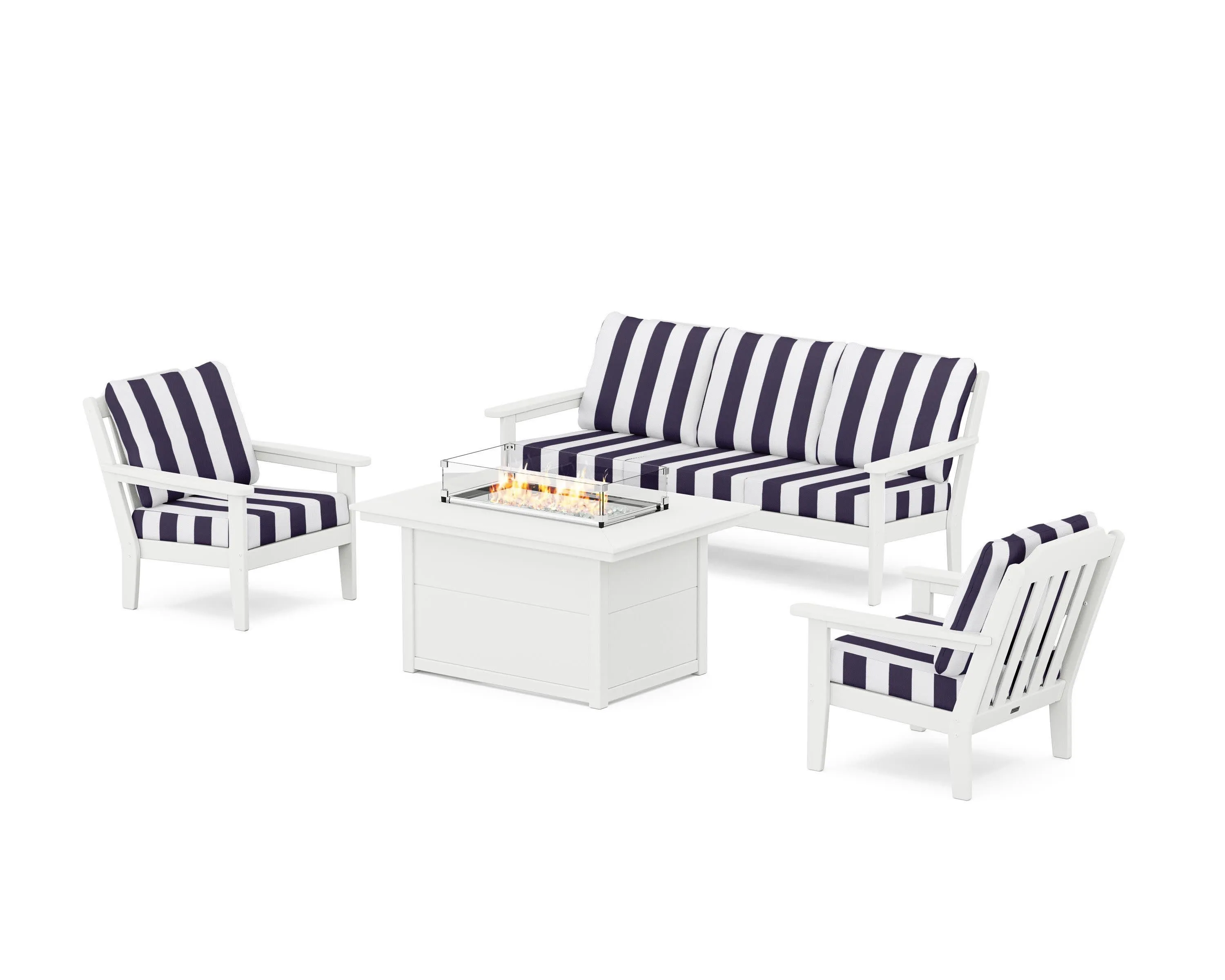 Cottage Deep Seating Fire Pit Table Set