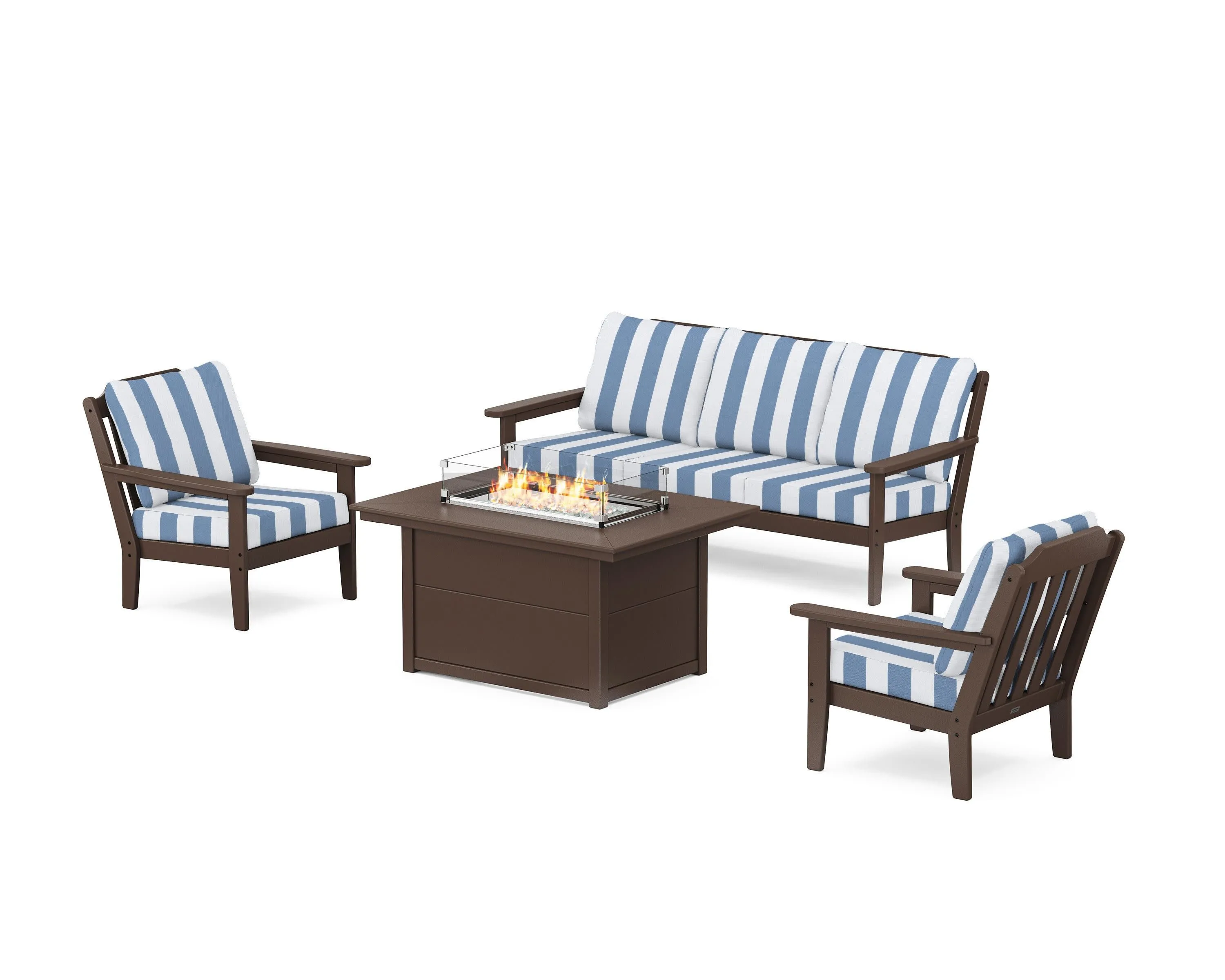 Cottage Deep Seating Fire Pit Table Set