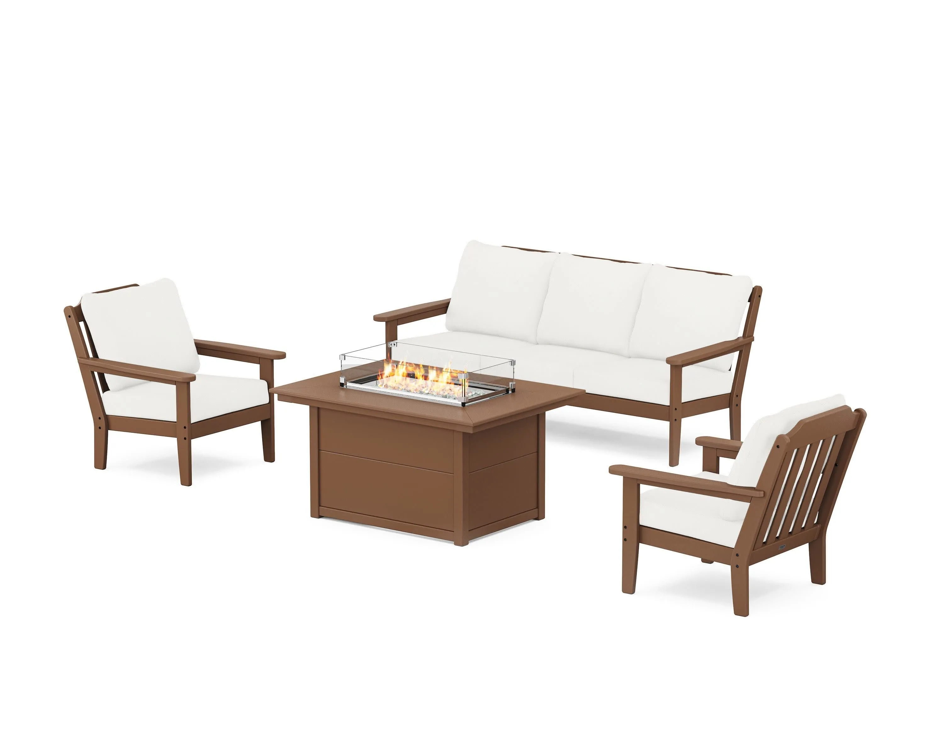 Cottage Deep Seating Fire Pit Table Set