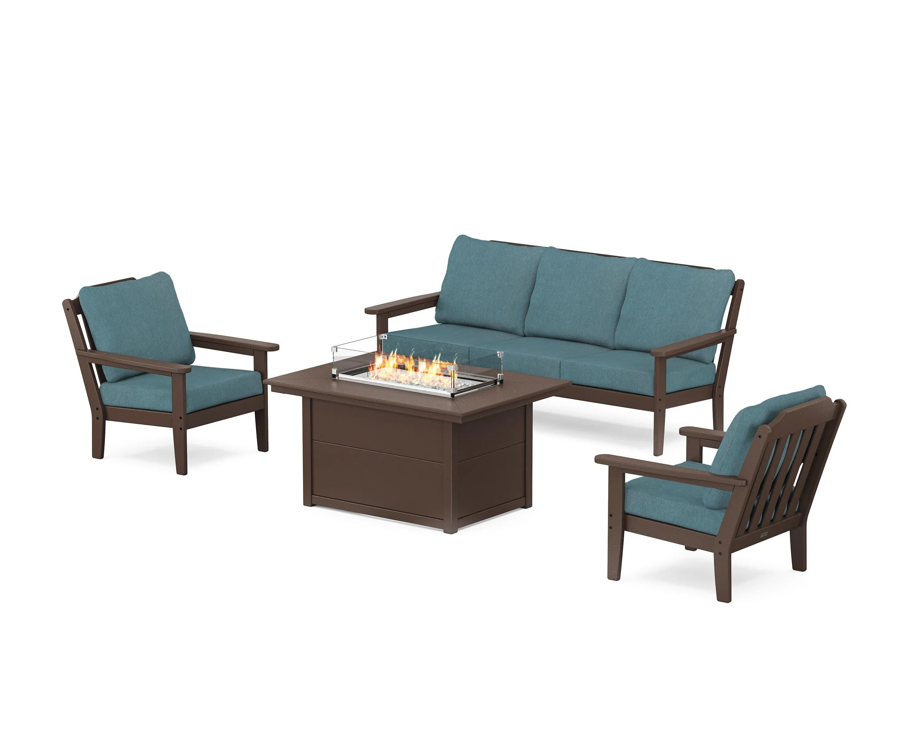 Cottage Deep Seating Fire Pit Table Set
