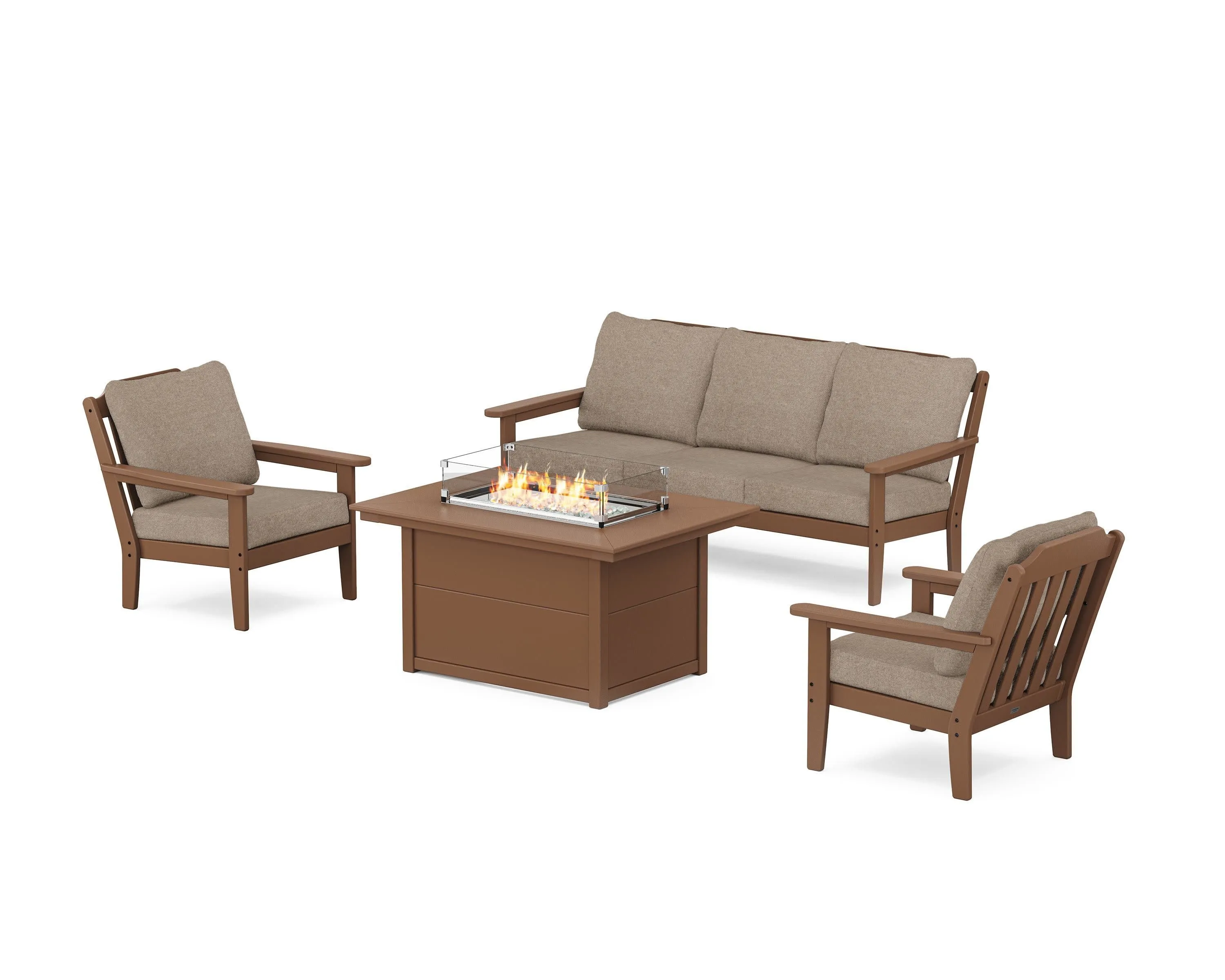 Cottage Deep Seating Fire Pit Table Set