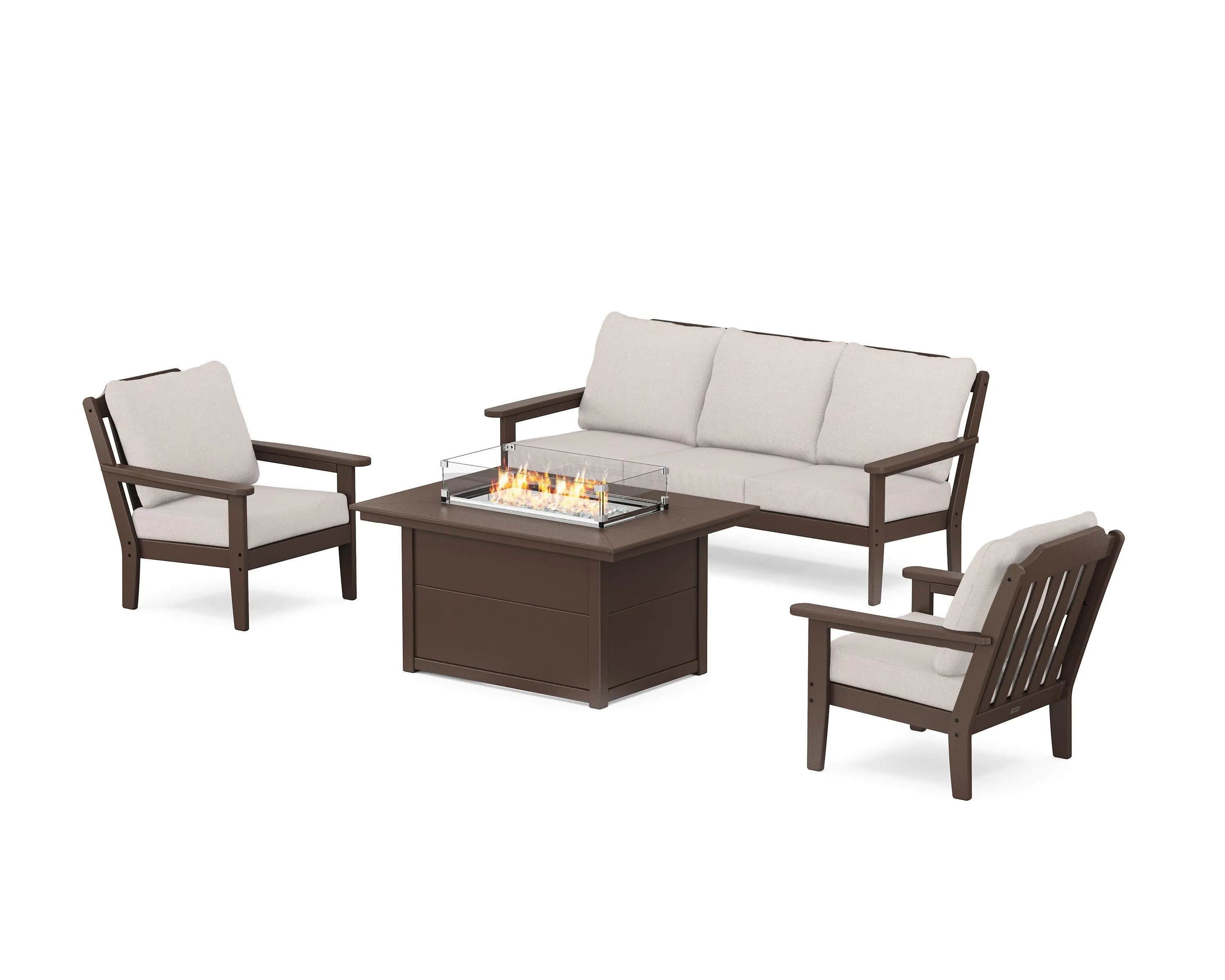 Cottage Deep Seating Fire Pit Table Set