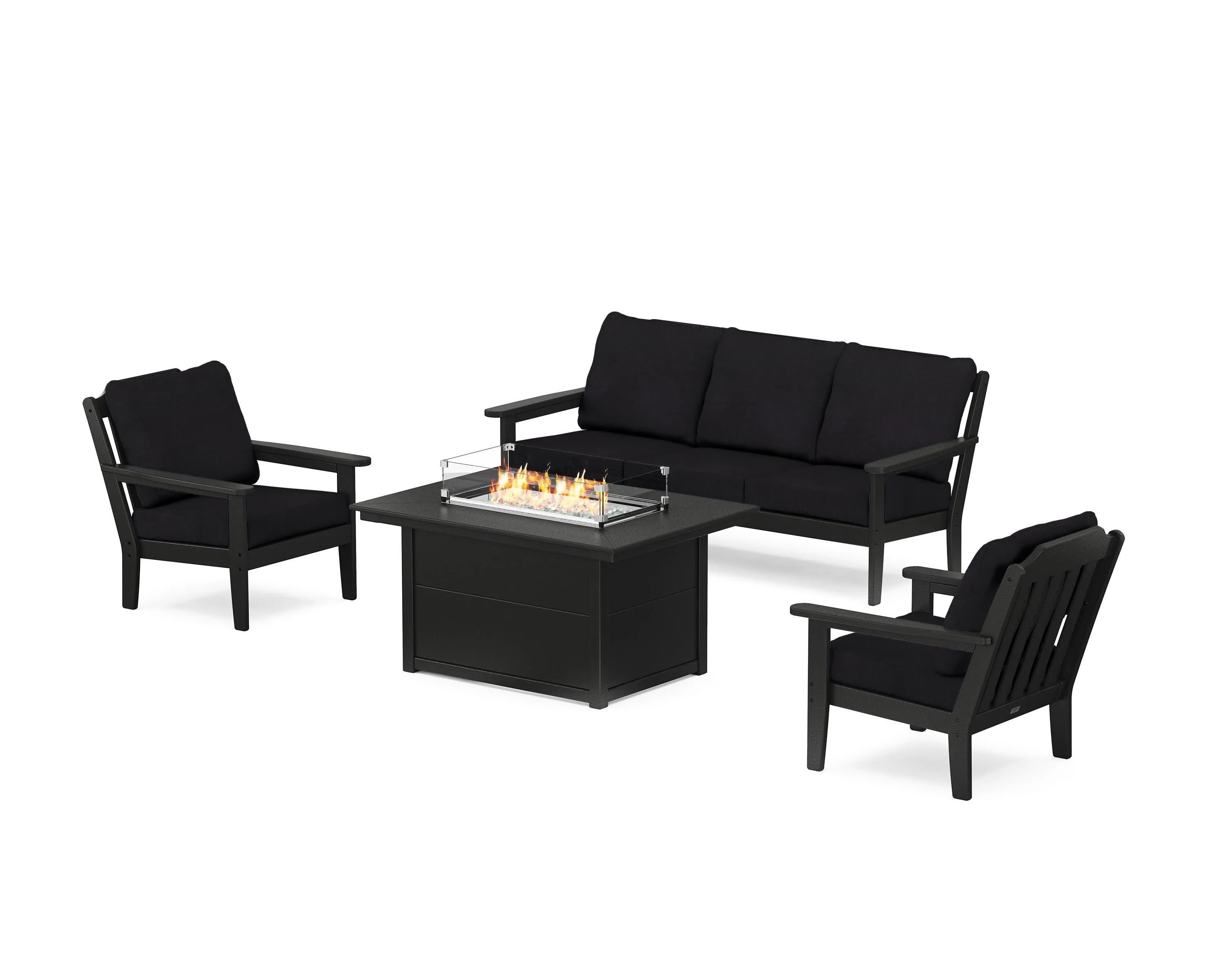 Cottage Deep Seating Fire Pit Table Set