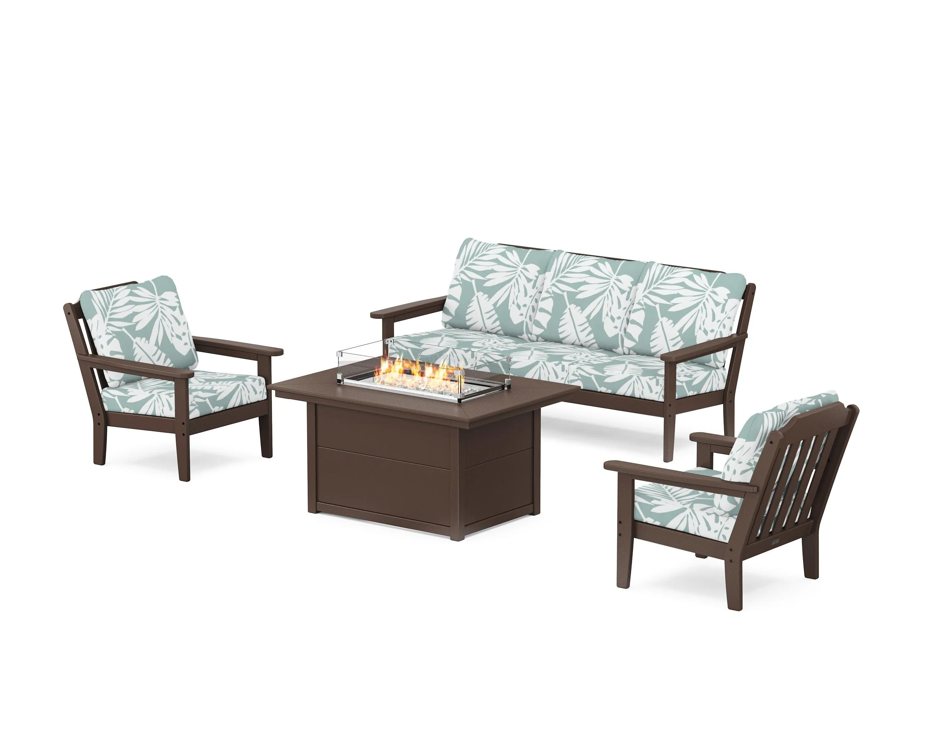 Cottage Deep Seating Fire Pit Table Set