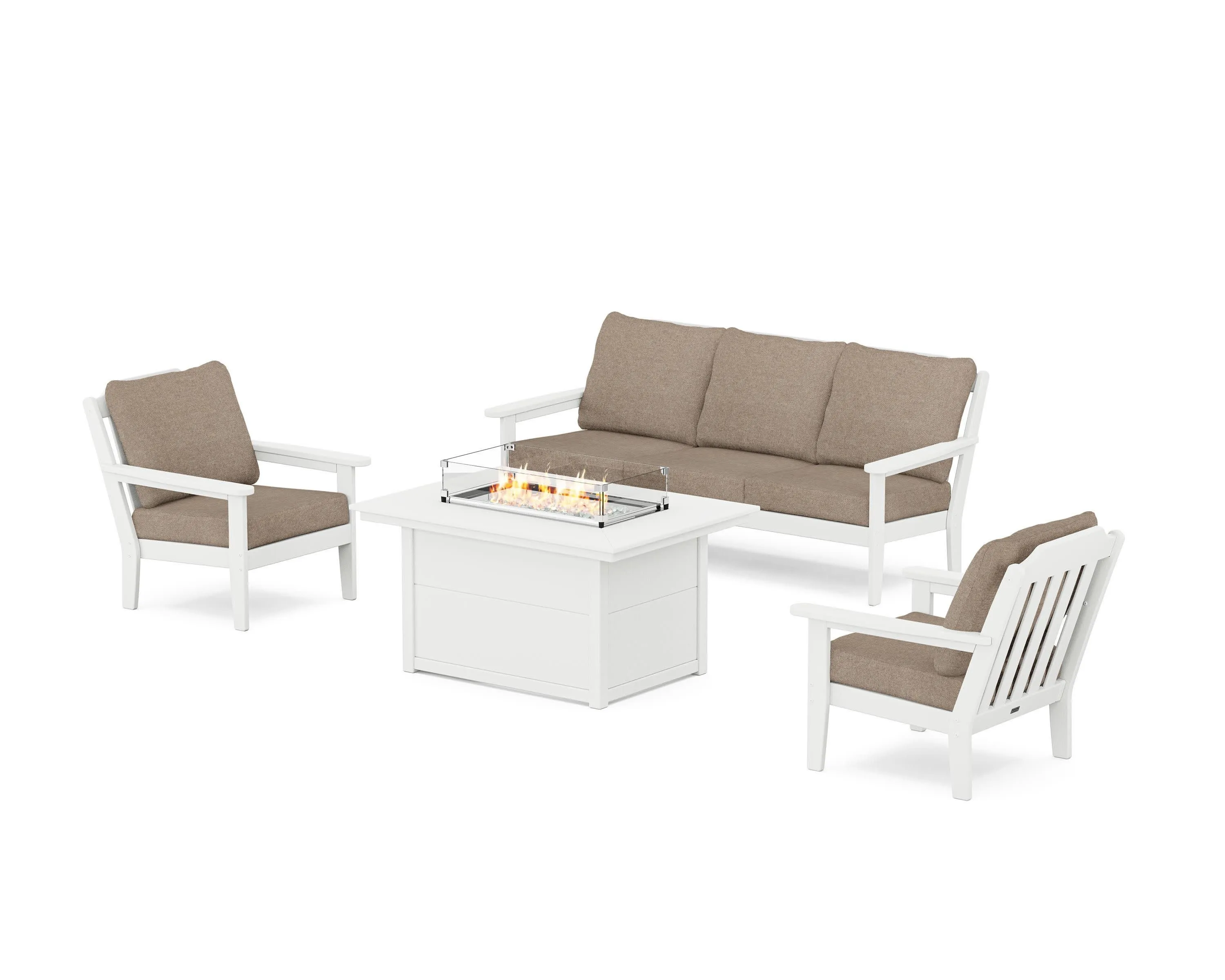 Cottage Deep Seating Fire Pit Table Set