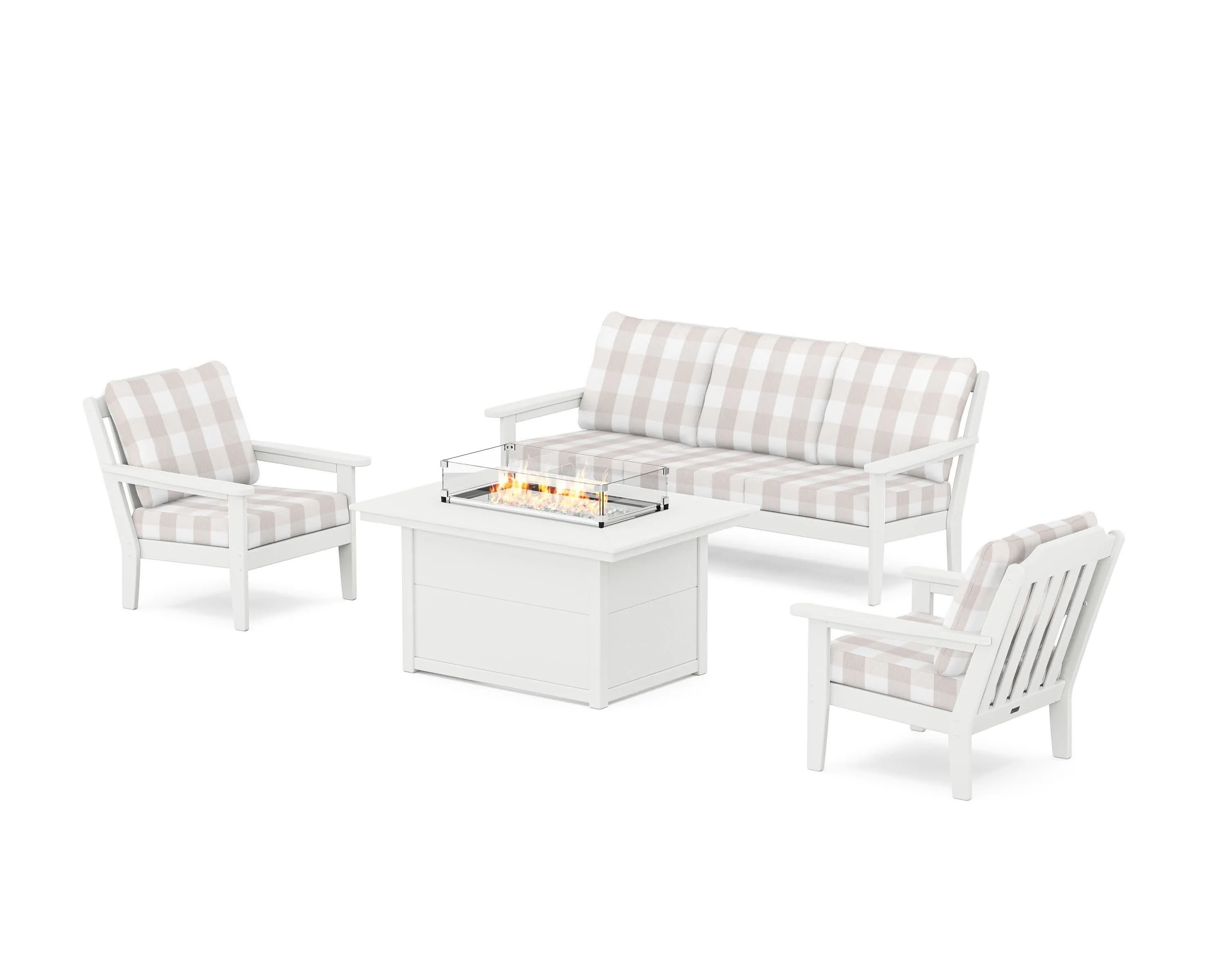Cottage Deep Seating Fire Pit Table Set