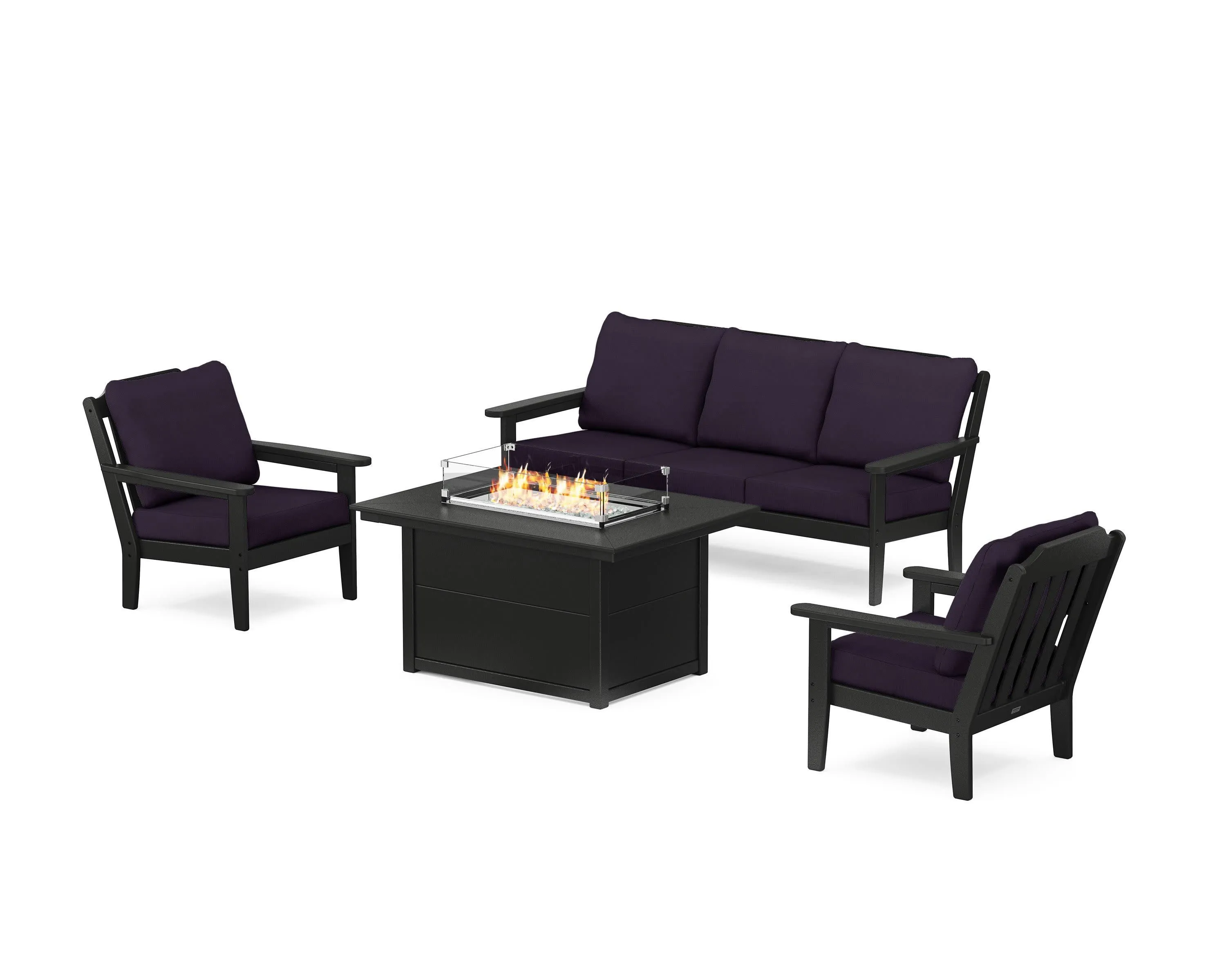 Cottage Deep Seating Fire Pit Table Set