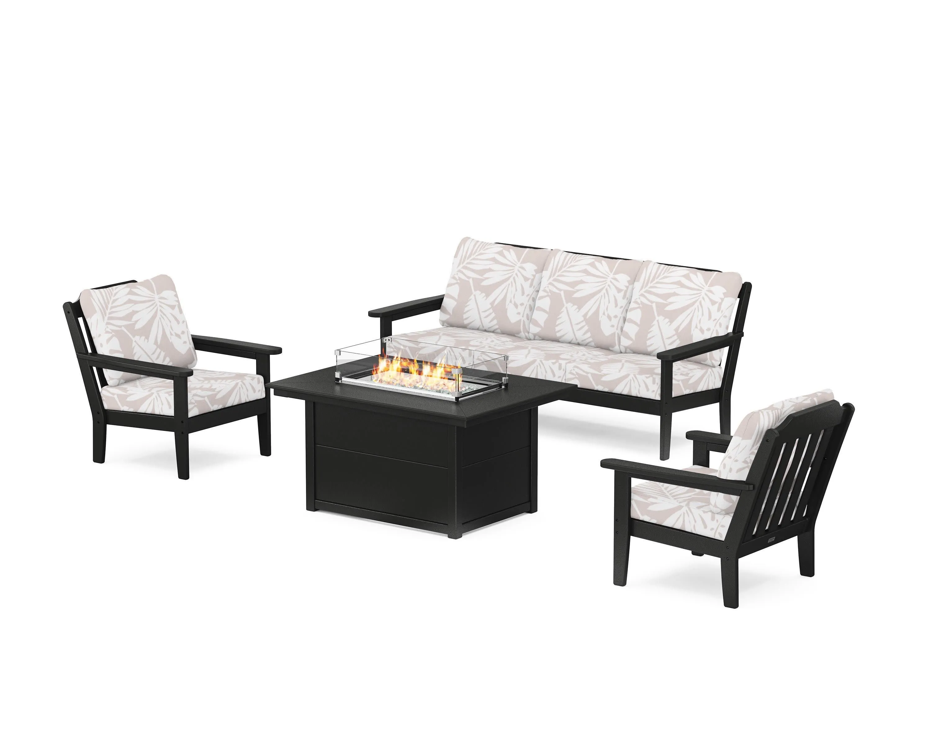 Cottage Deep Seating Fire Pit Table Set