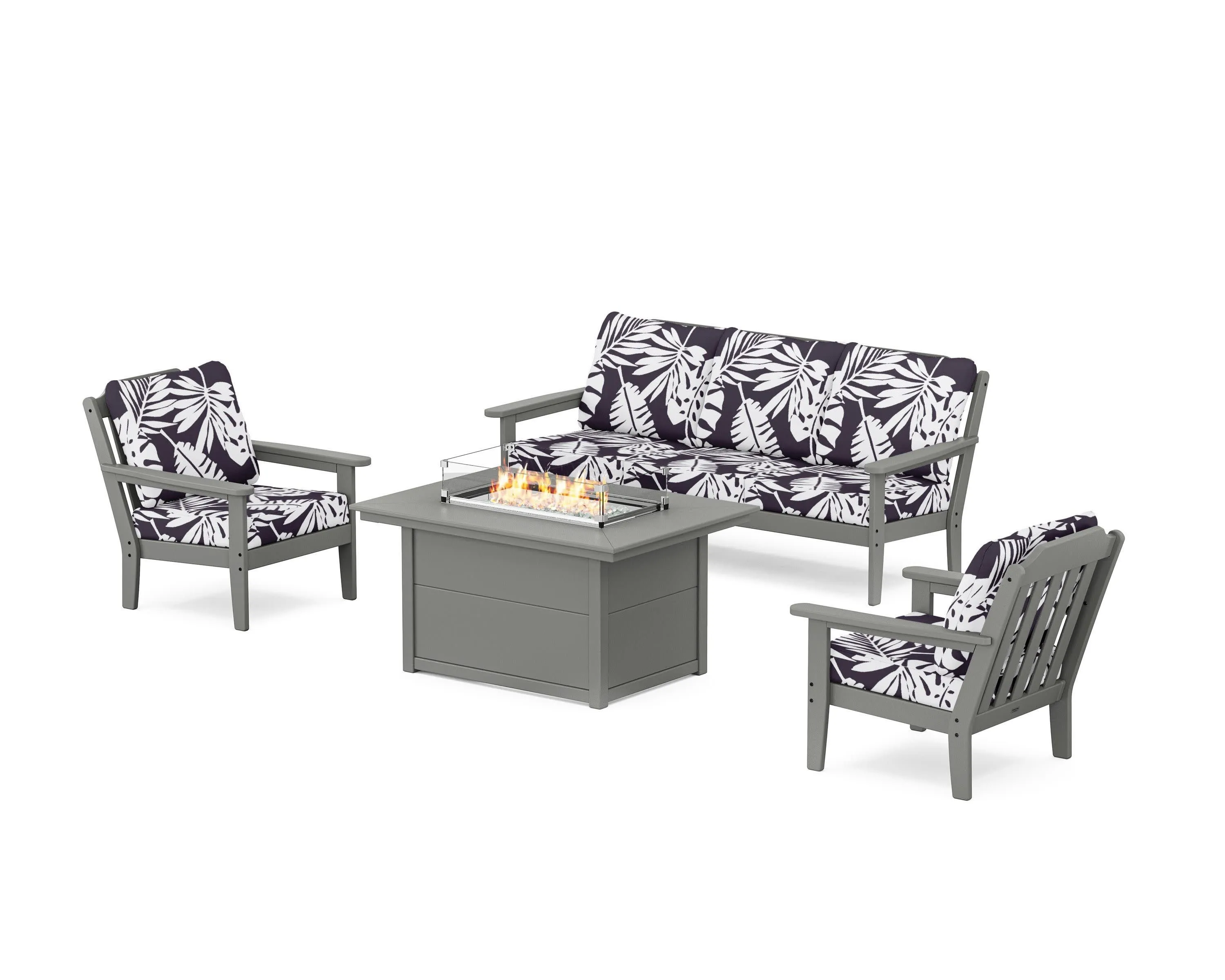 Cottage Deep Seating Fire Pit Table Set