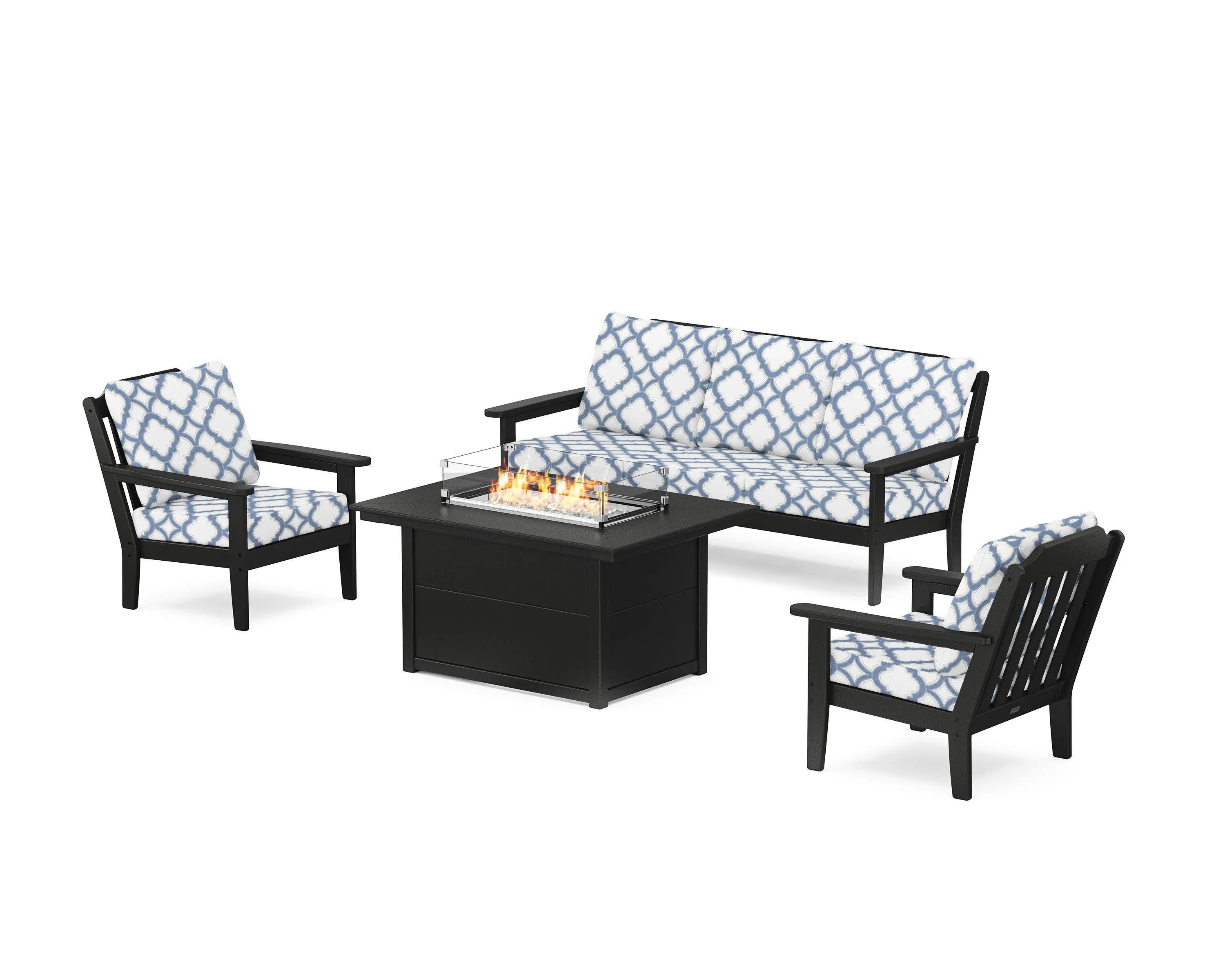 Cottage Deep Seating Fire Pit Table Set