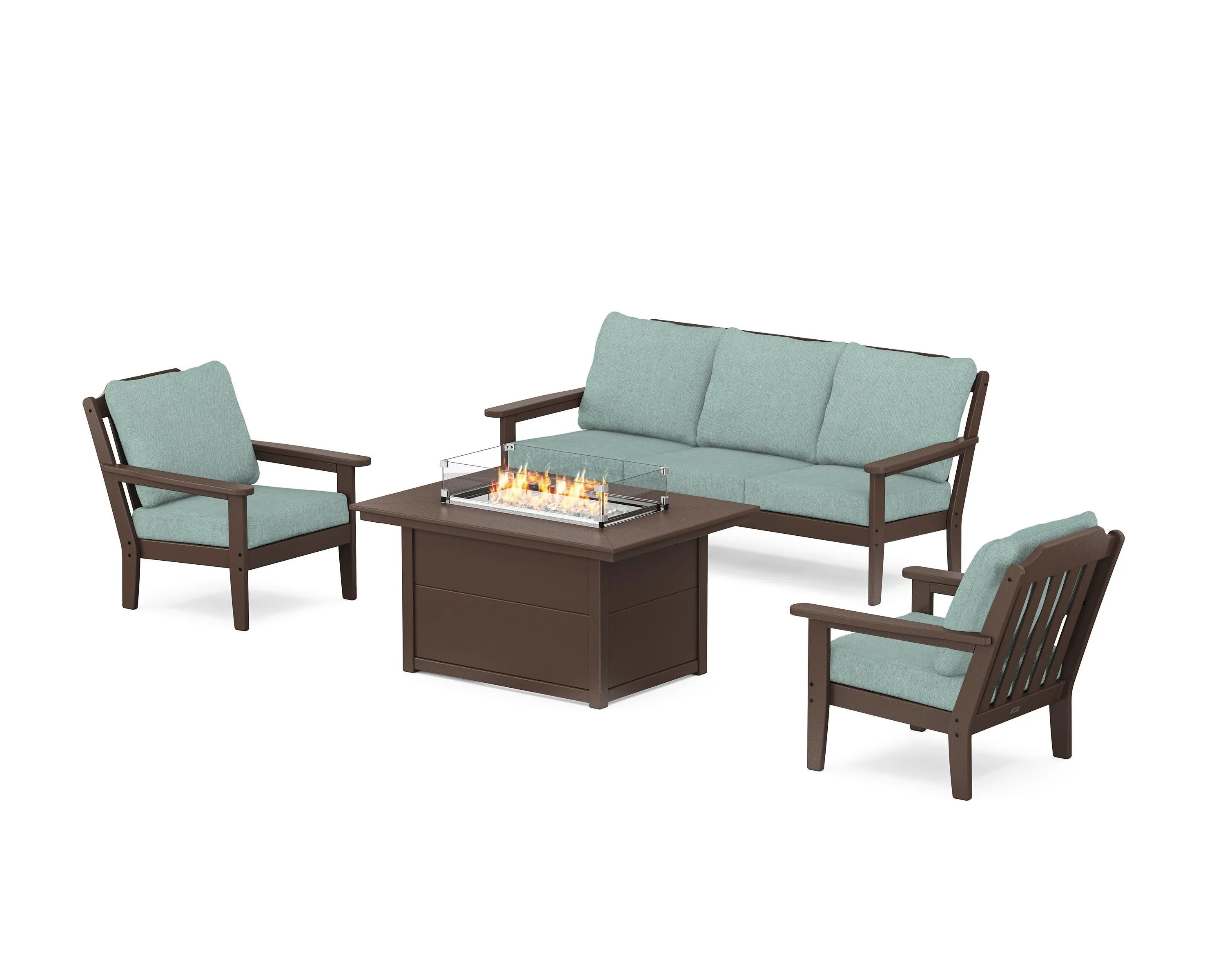 Cottage Deep Seating Fire Pit Table Set
