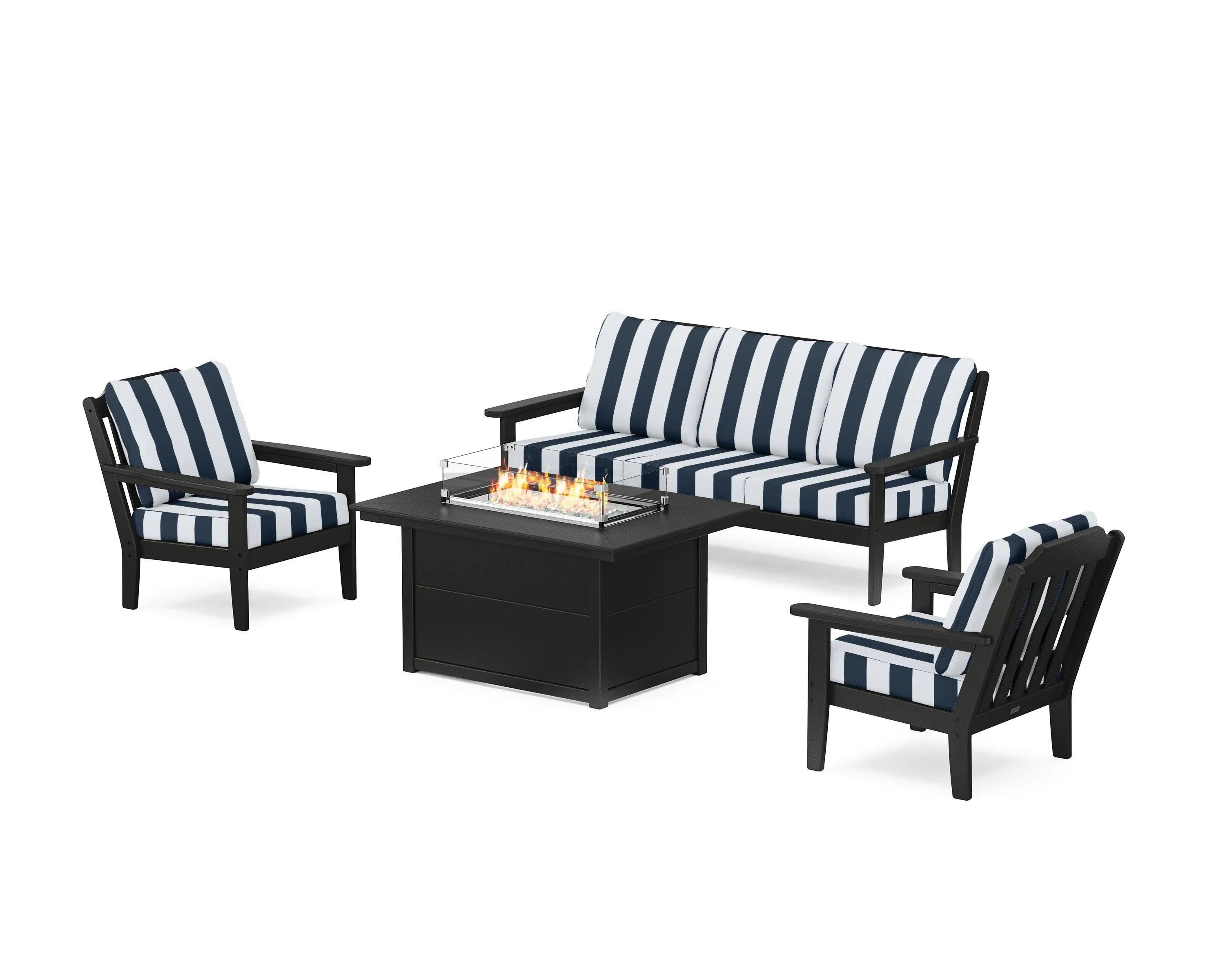 Cottage Deep Seating Fire Pit Table Set