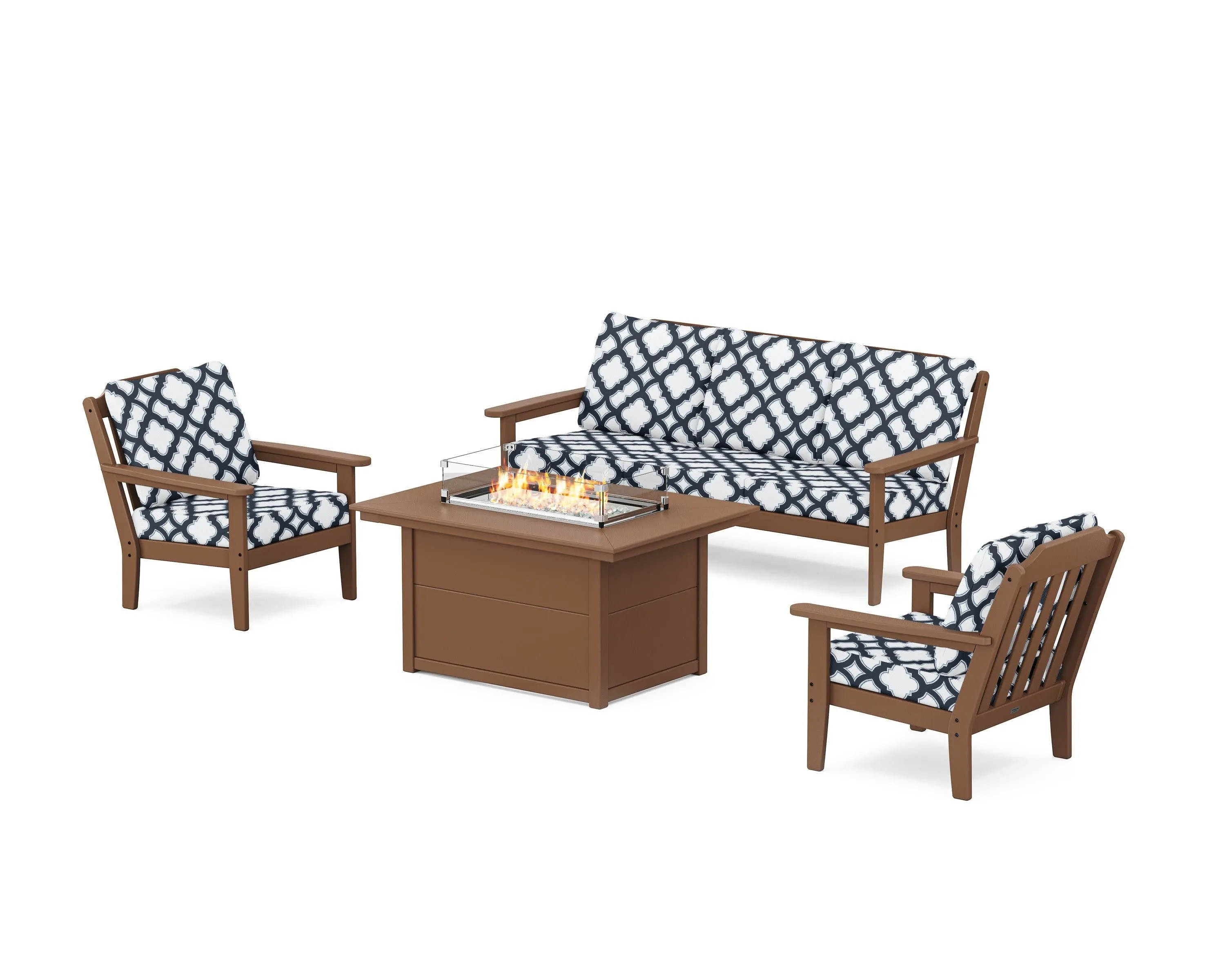 Cottage Deep Seating Fire Pit Table Set