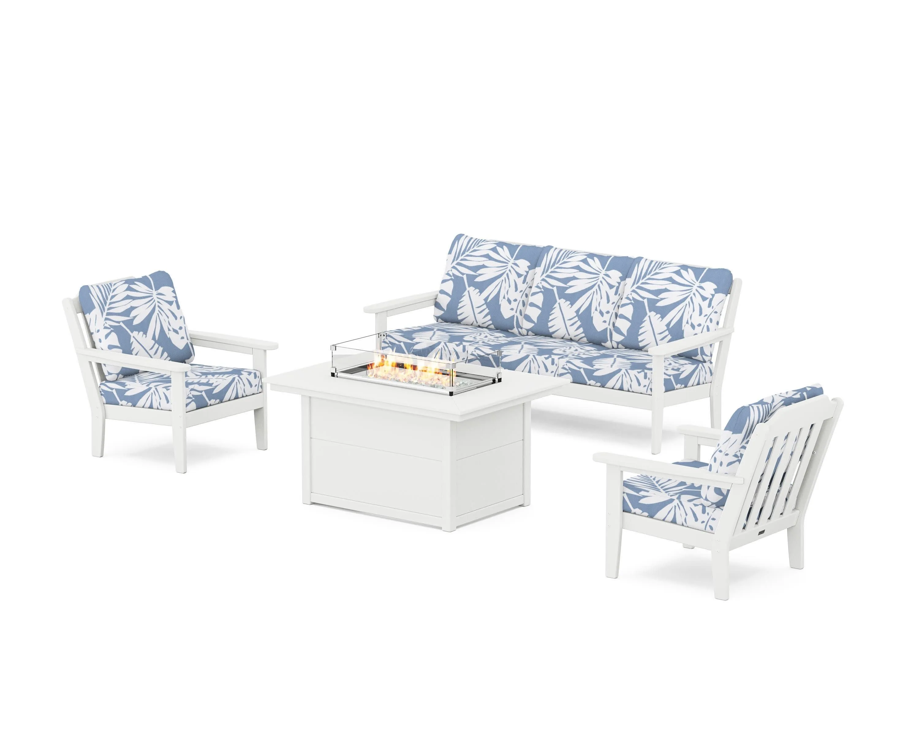 Cottage Deep Seating Fire Pit Table Set