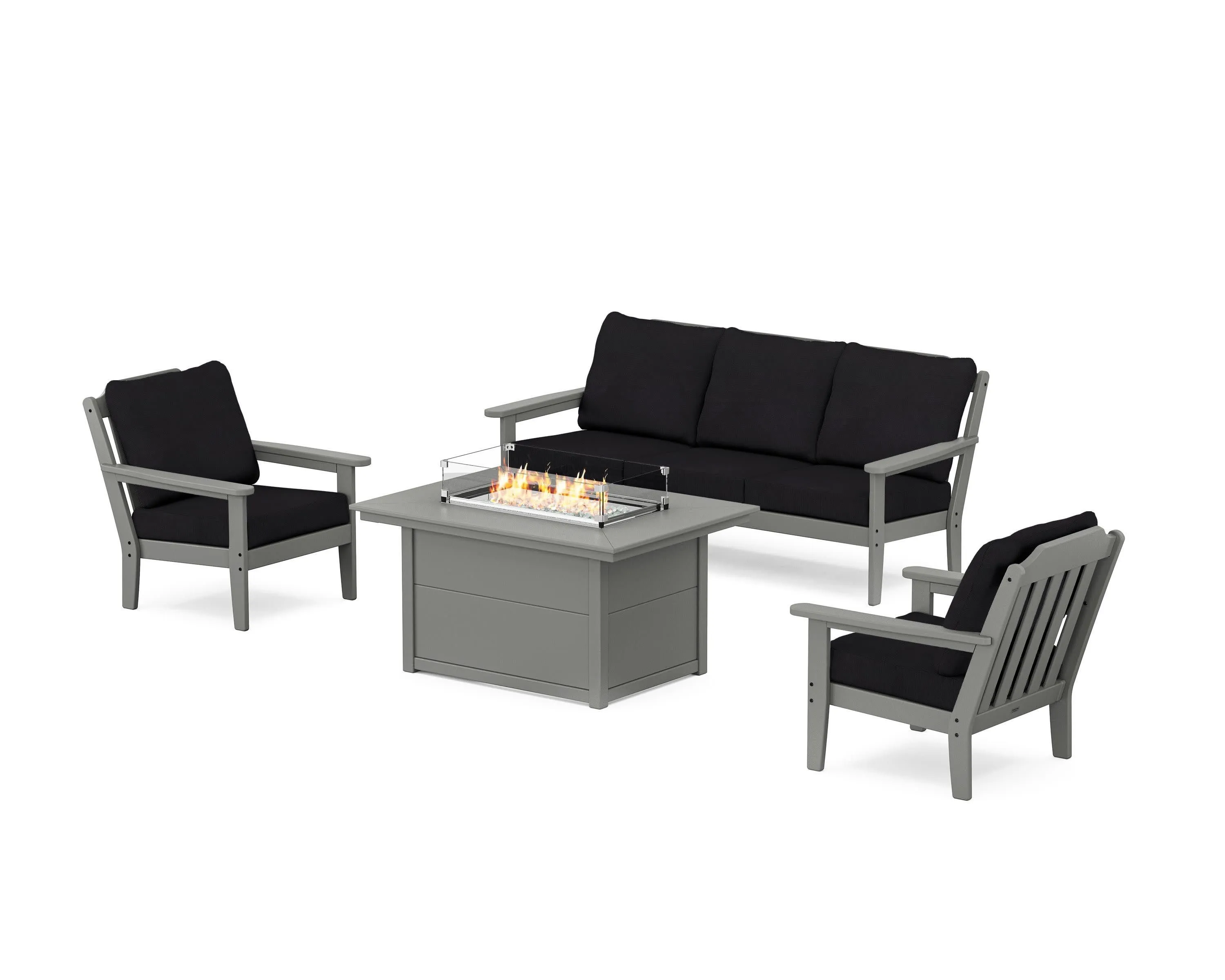 Cottage Deep Seating Fire Pit Table Set