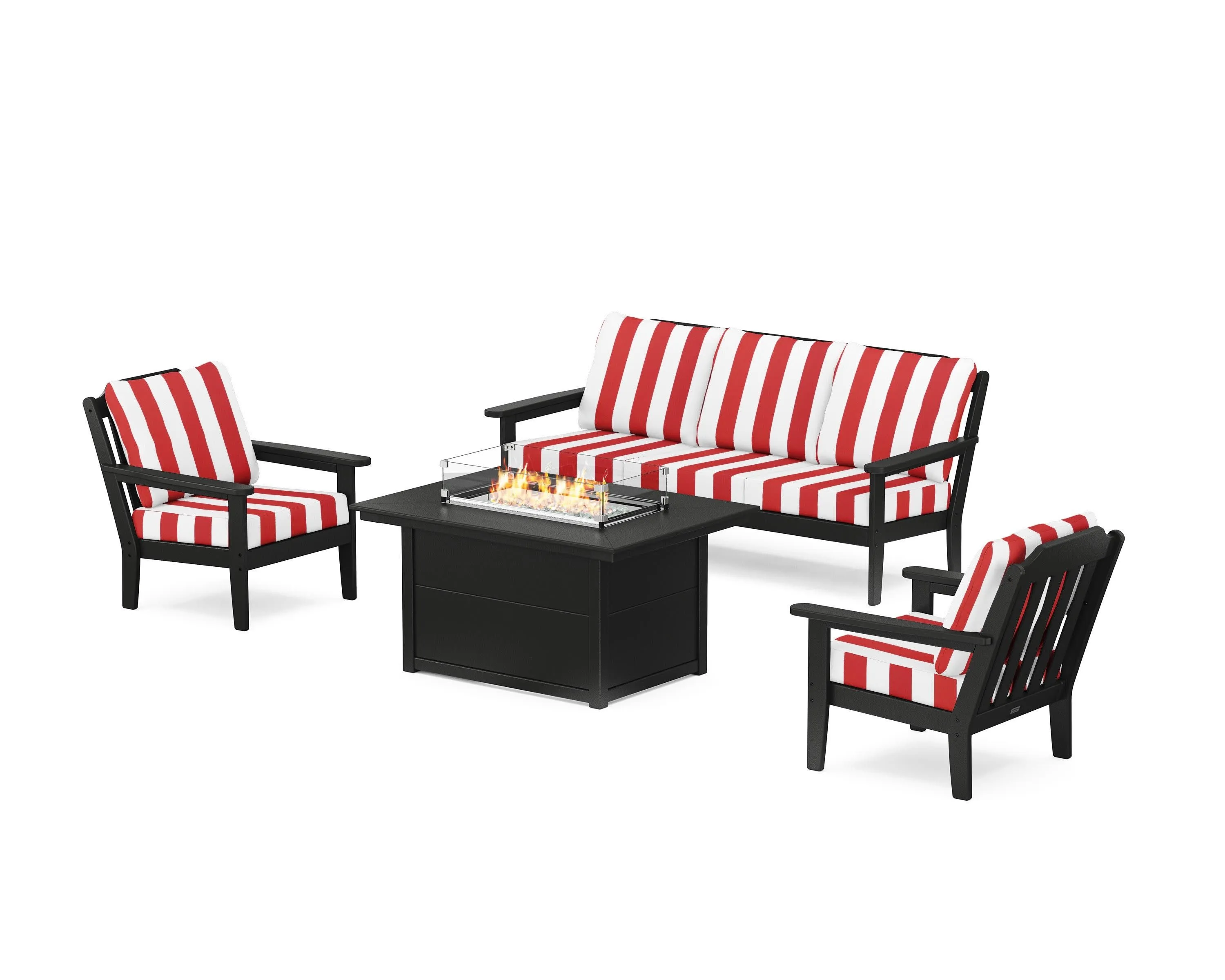 Cottage Deep Seating Fire Pit Table Set