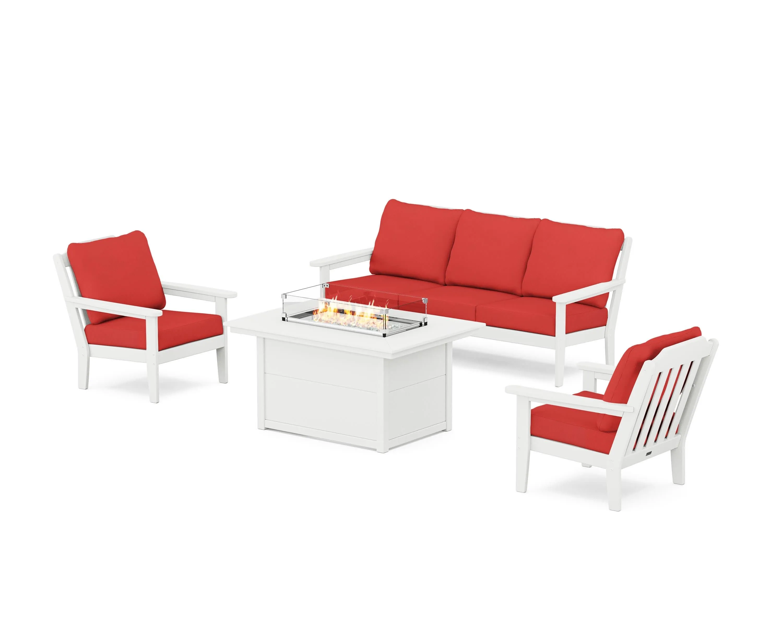 Cottage Deep Seating Fire Pit Table Set