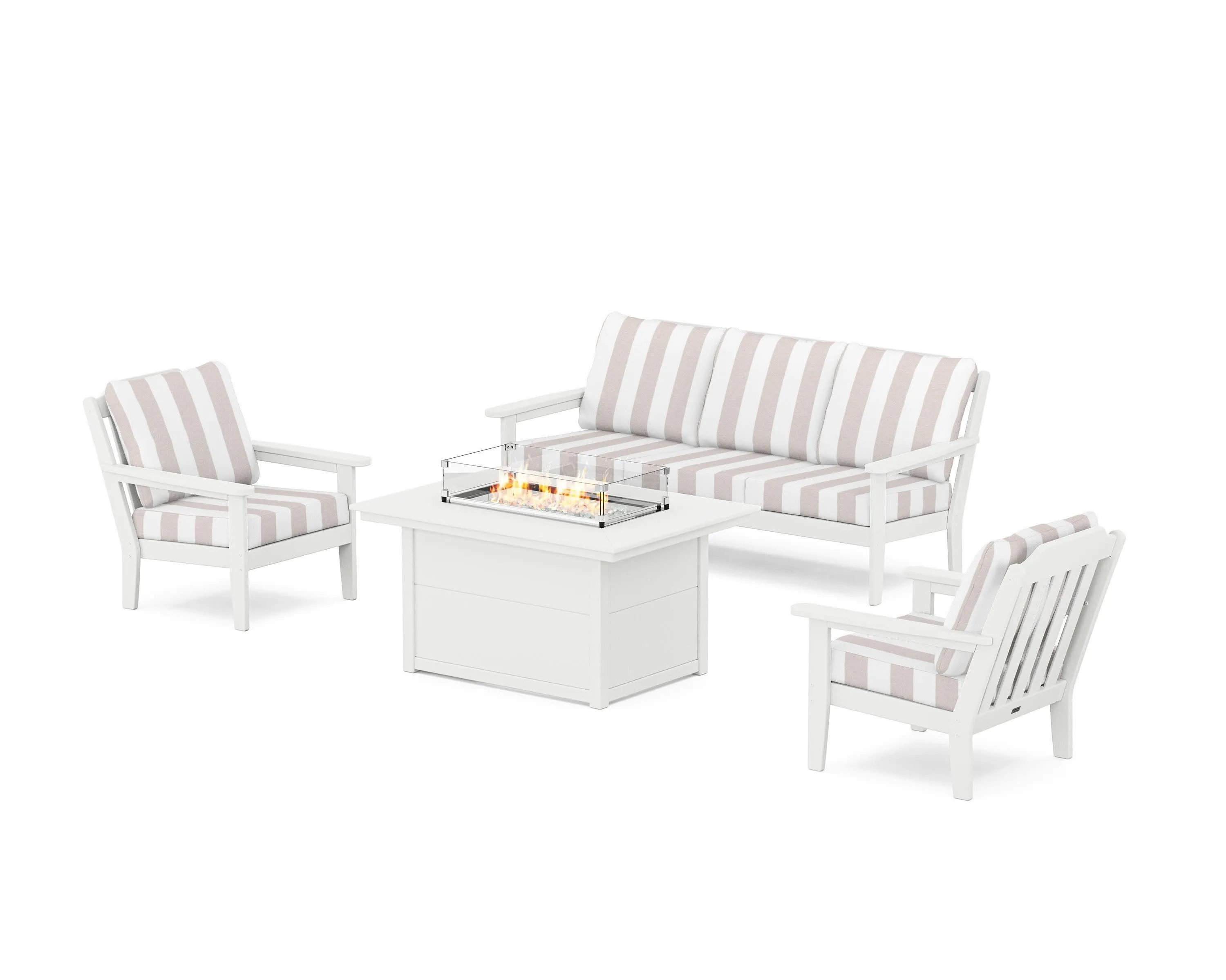 Cottage Deep Seating Fire Pit Table Set