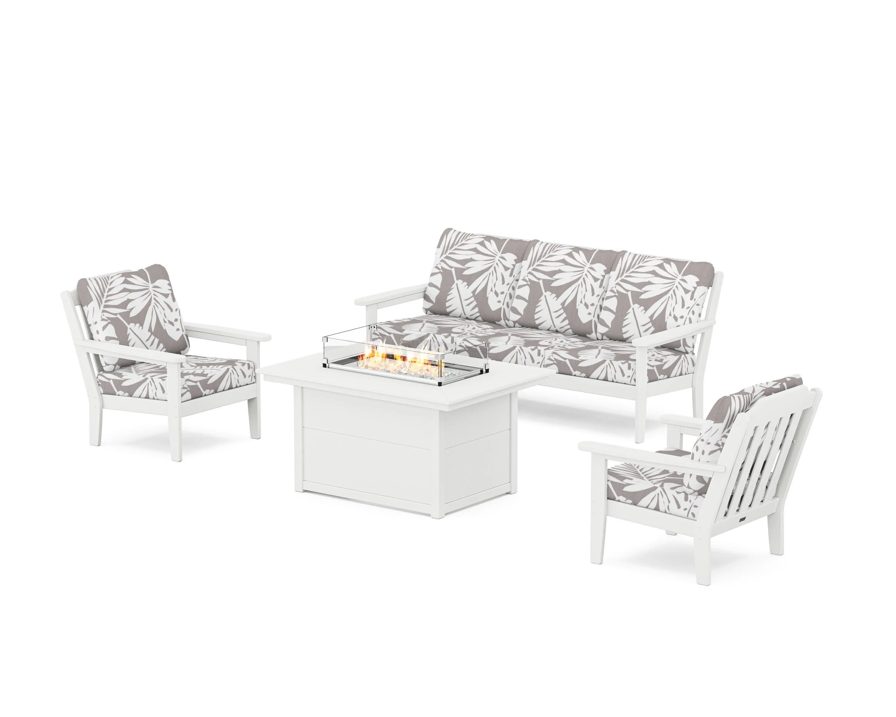 Cottage Deep Seating Fire Pit Table Set