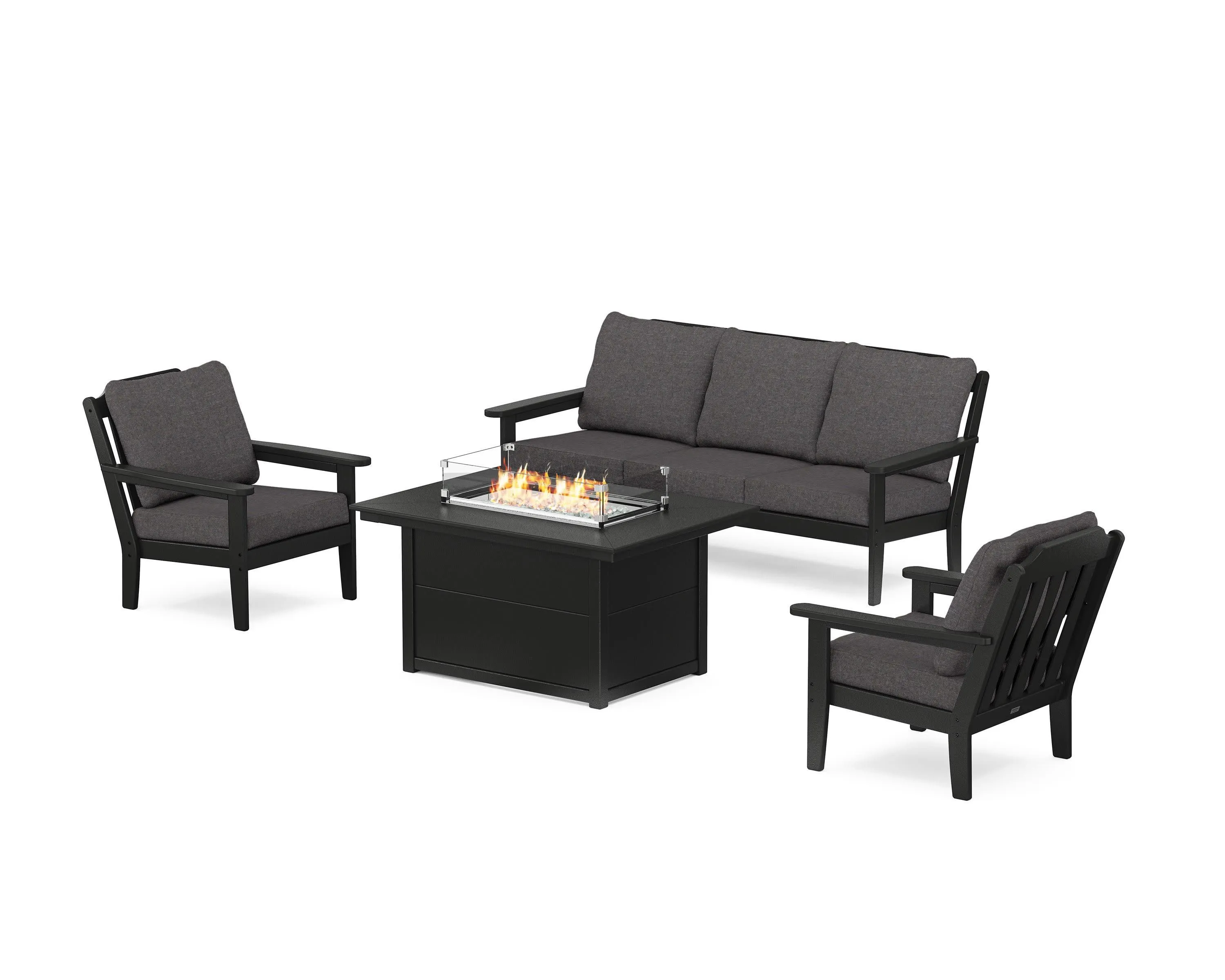 Cottage Deep Seating Fire Pit Table Set