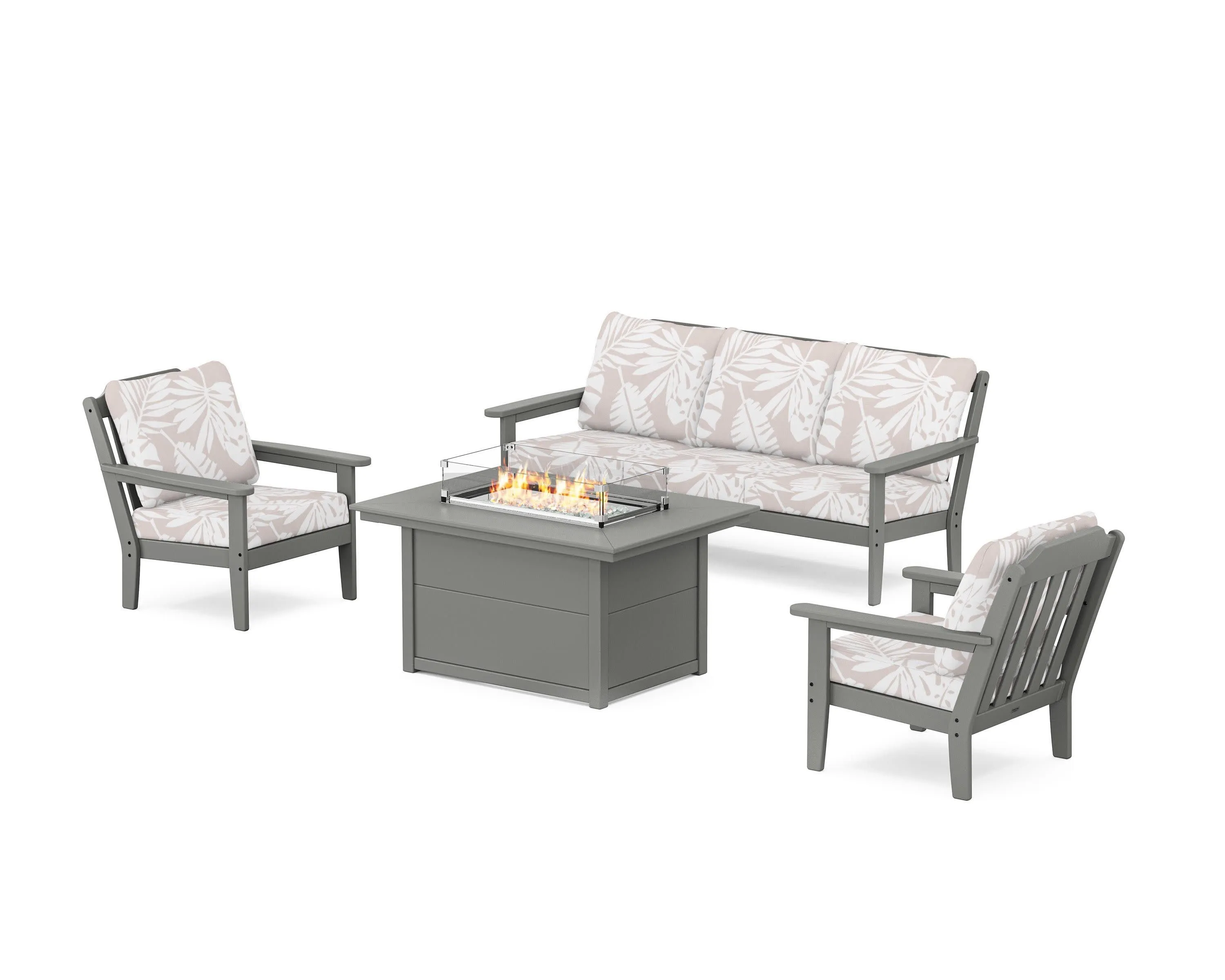 Cottage Deep Seating Fire Pit Table Set