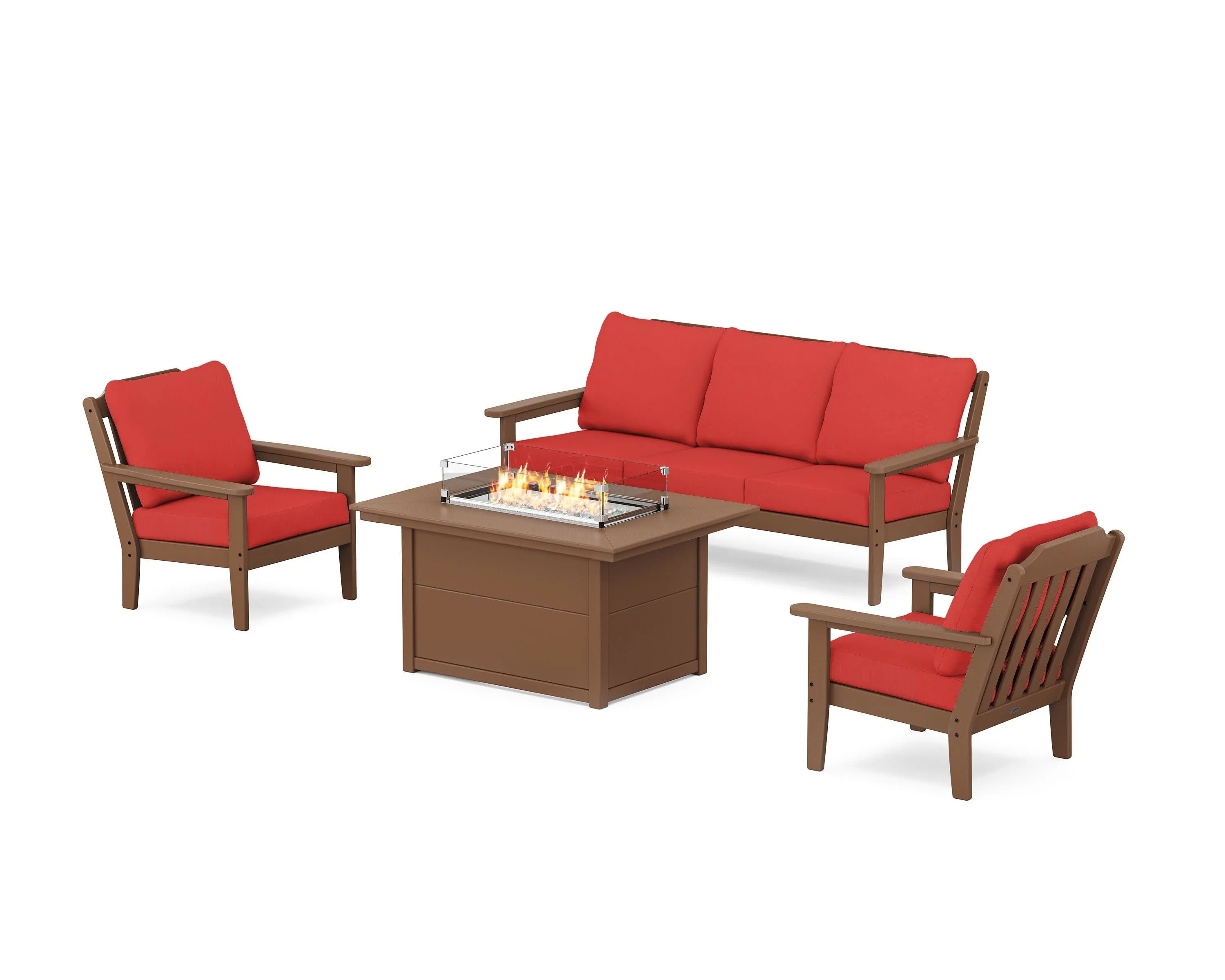 Cottage Deep Seating Fire Pit Table Set