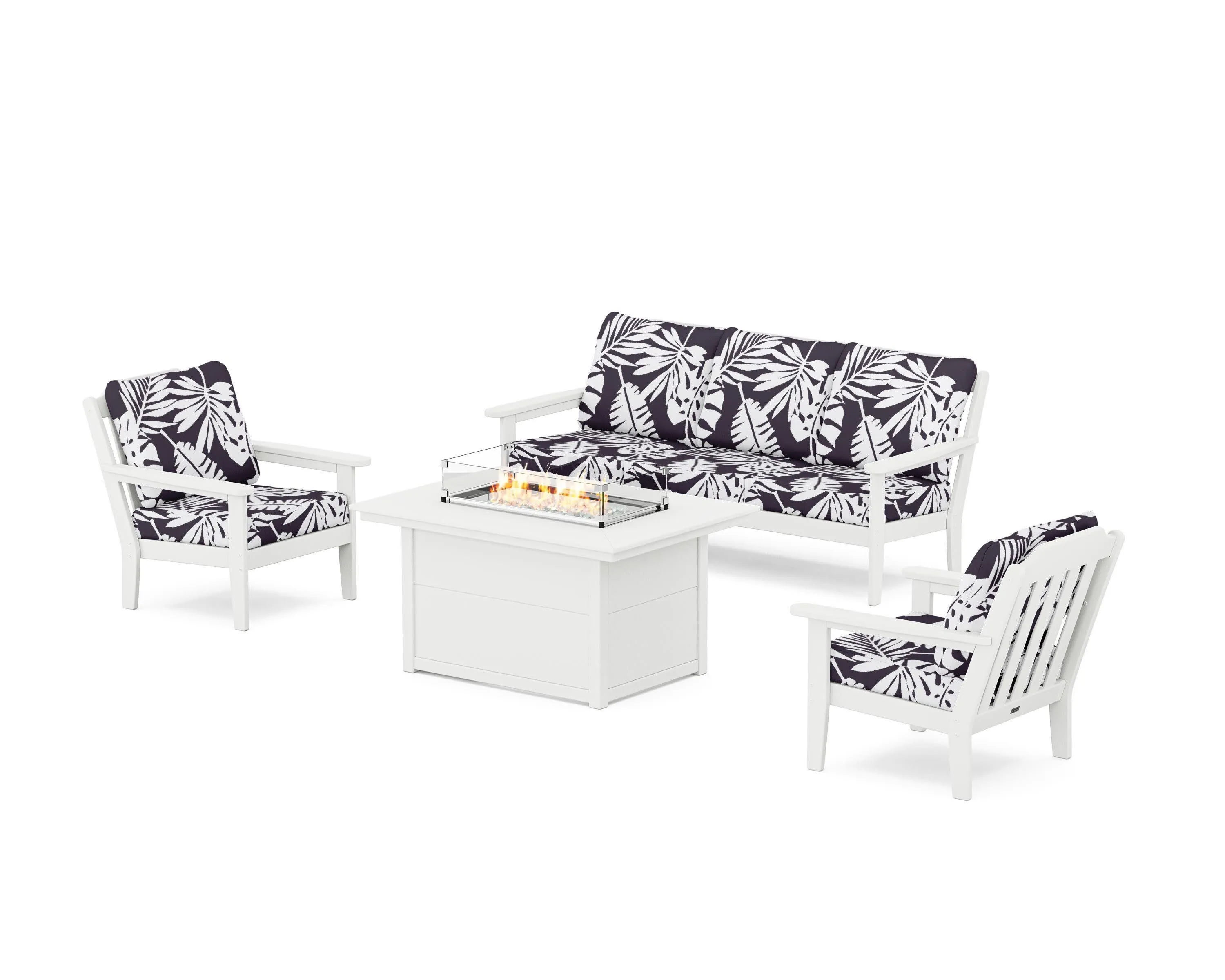 Cottage Deep Seating Fire Pit Table Set