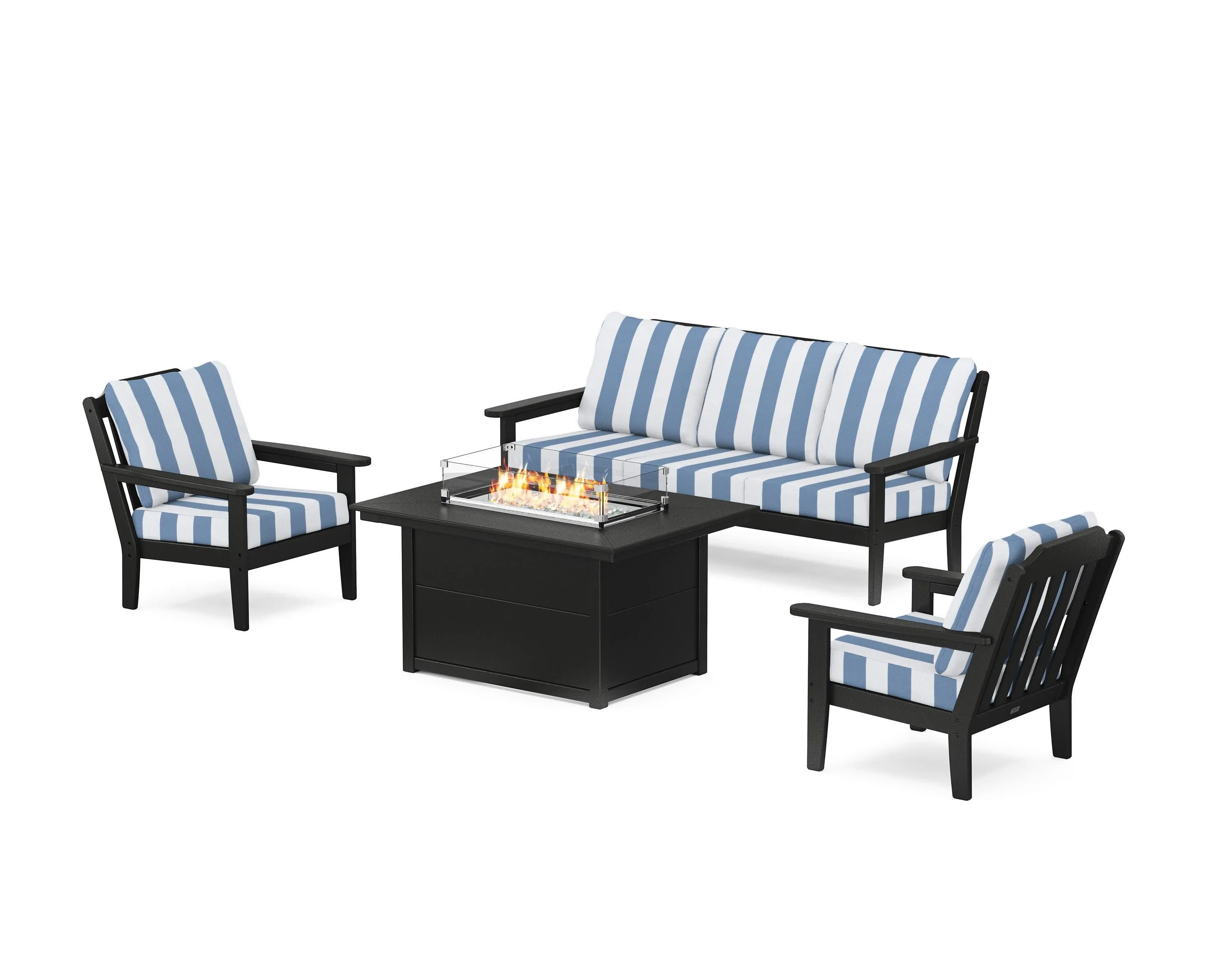 Cottage Deep Seating Fire Pit Table Set
