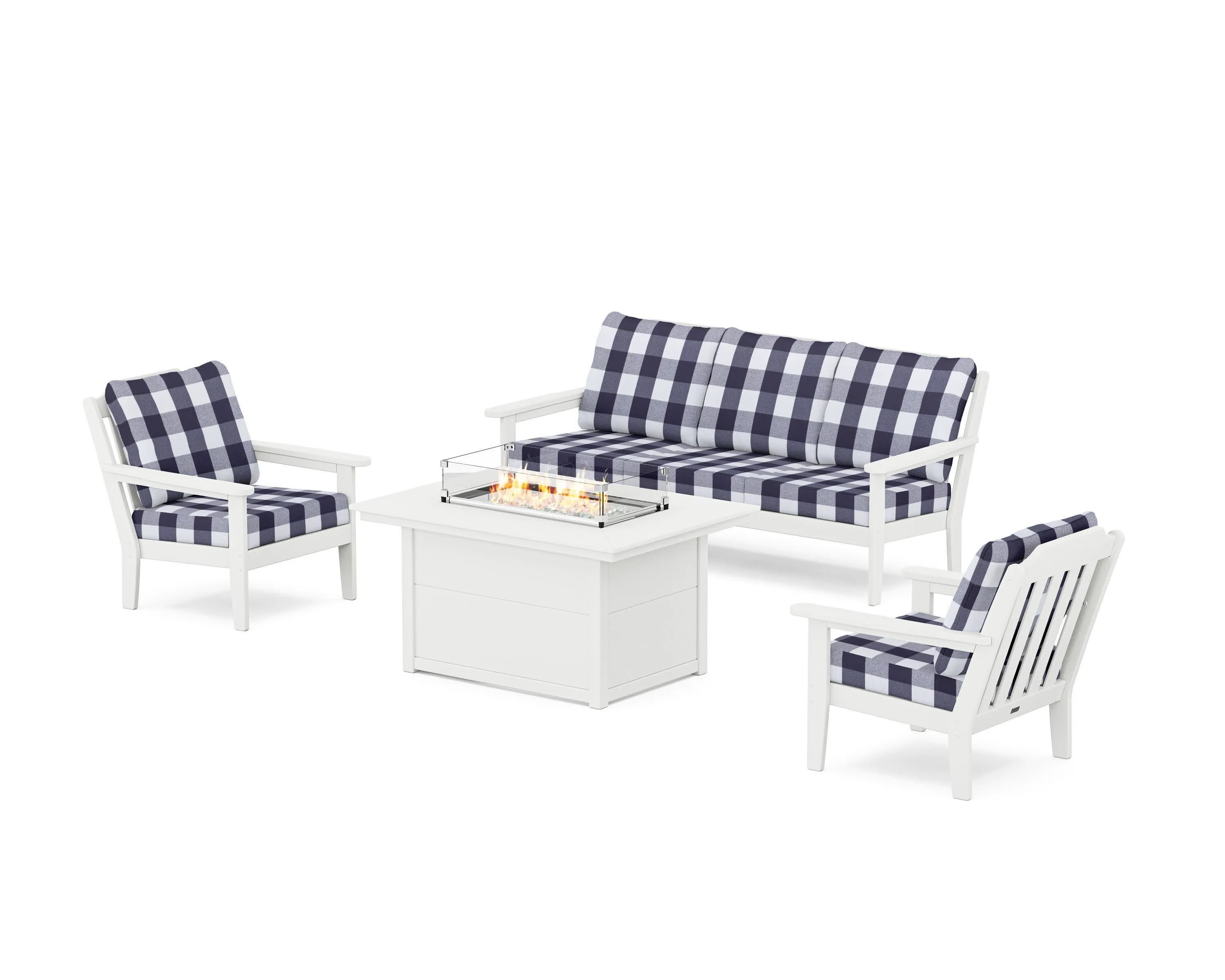 Cottage Deep Seating Fire Pit Table Set