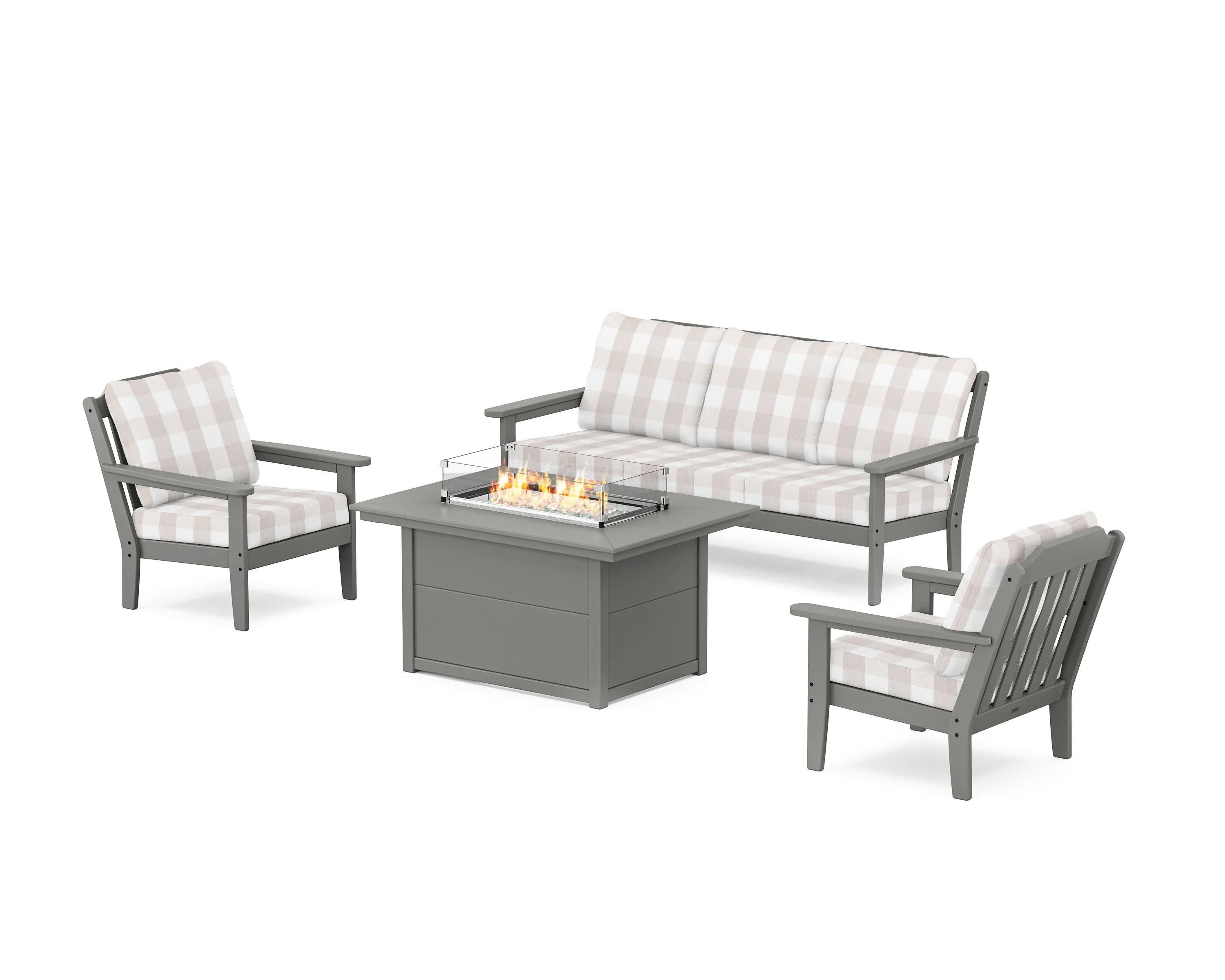 Cottage Deep Seating Fire Pit Table Set