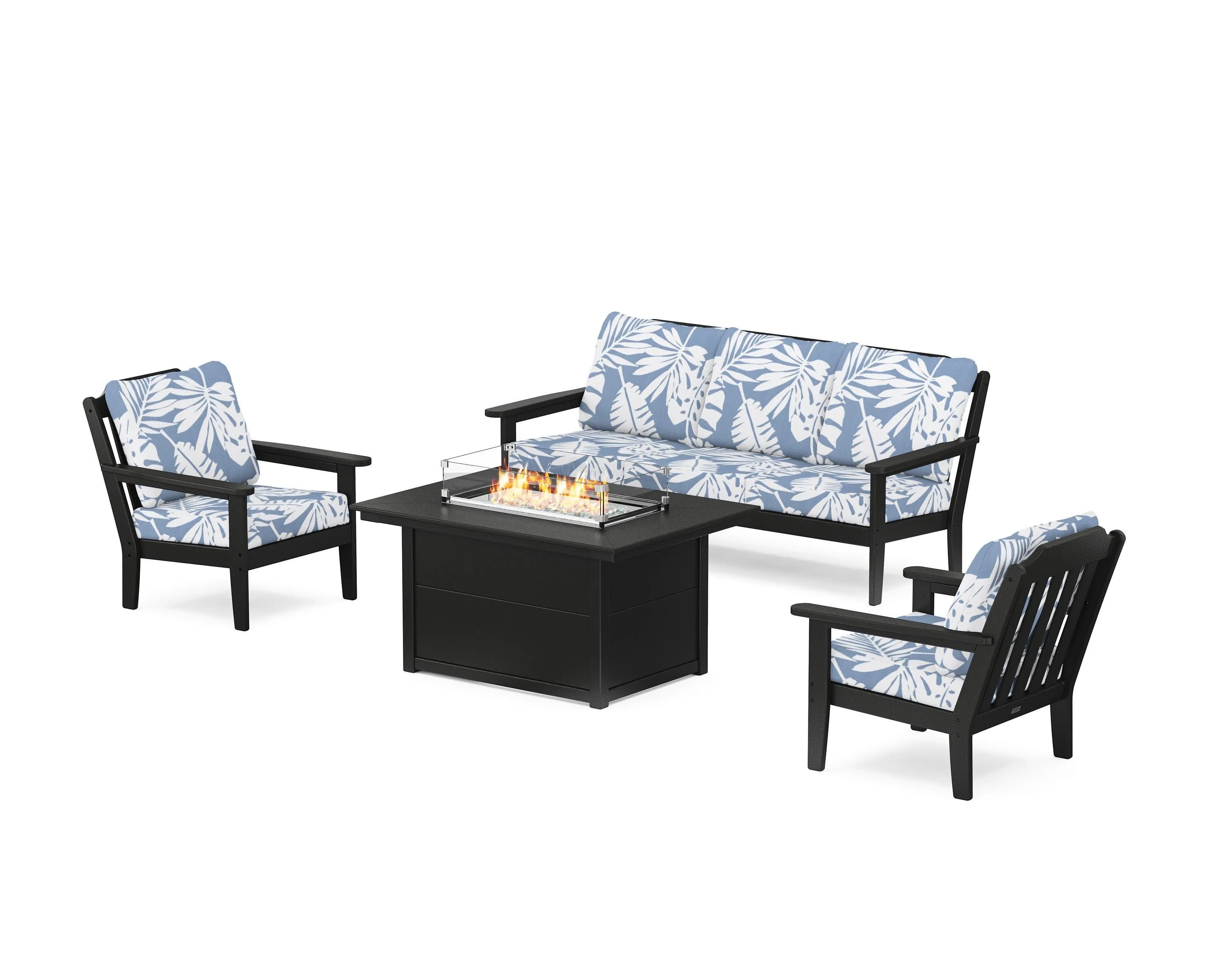 Cottage Deep Seating Fire Pit Table Set