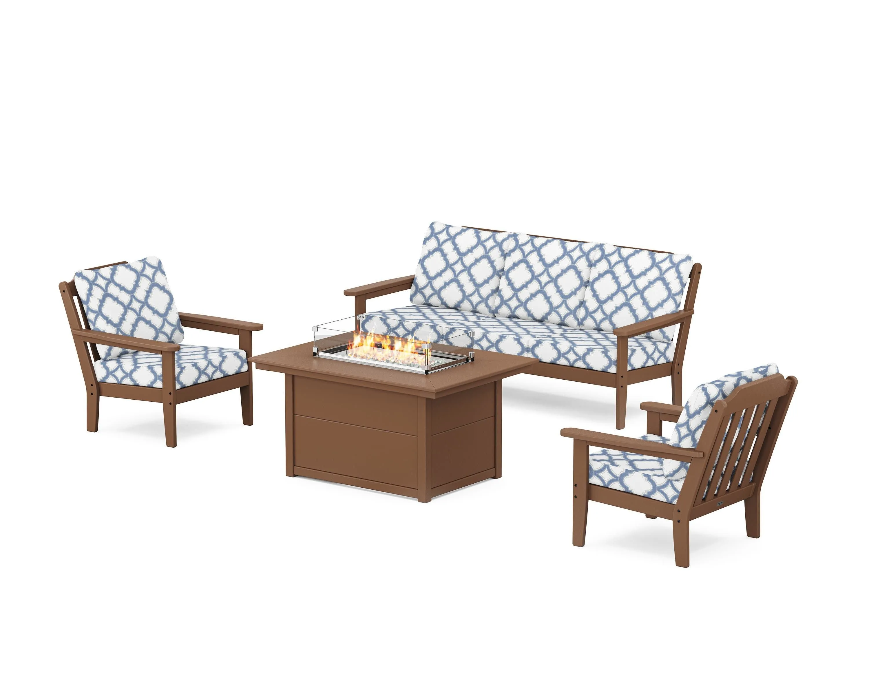 Cottage Deep Seating Fire Pit Table Set