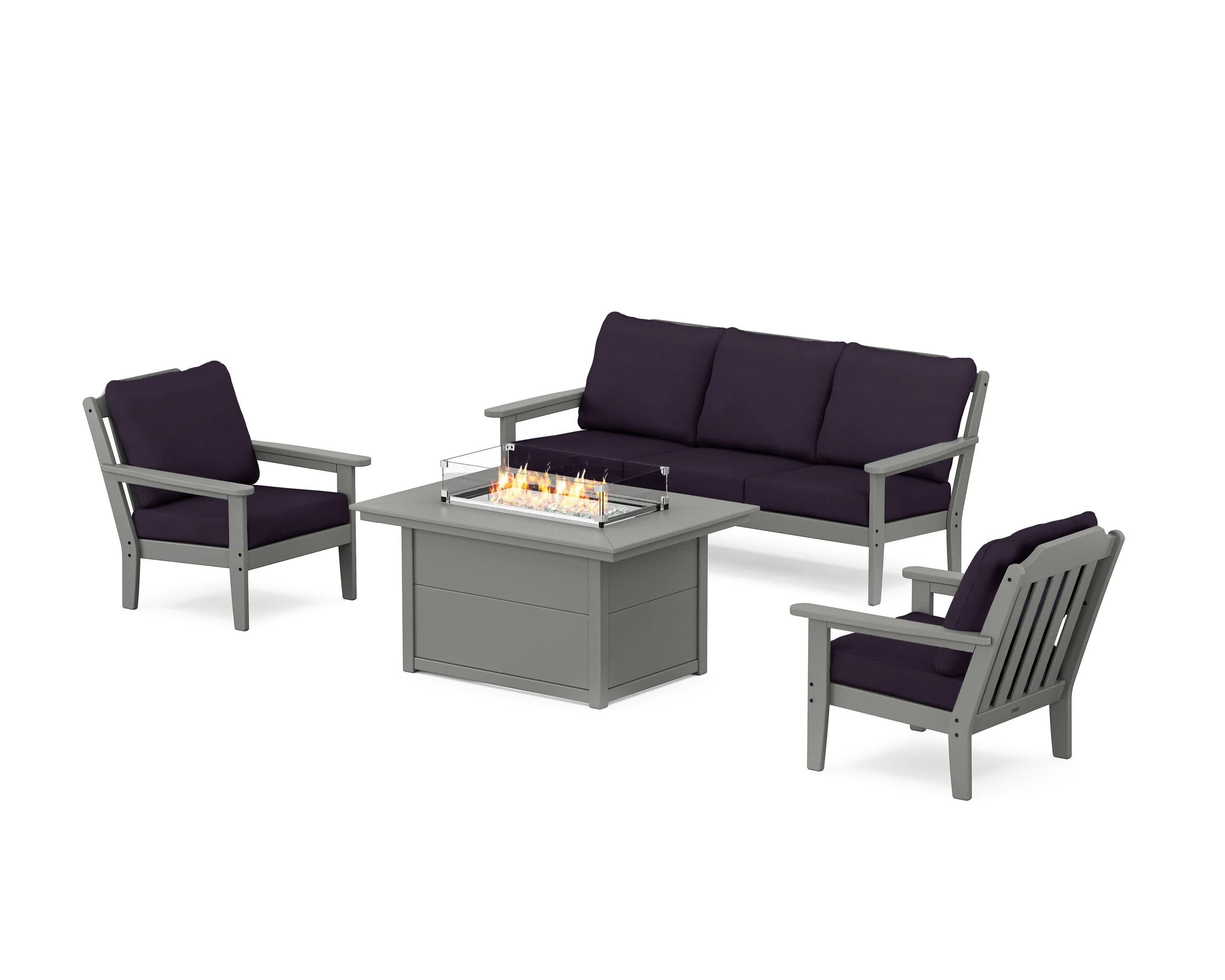 Cottage Deep Seating Fire Pit Table Set