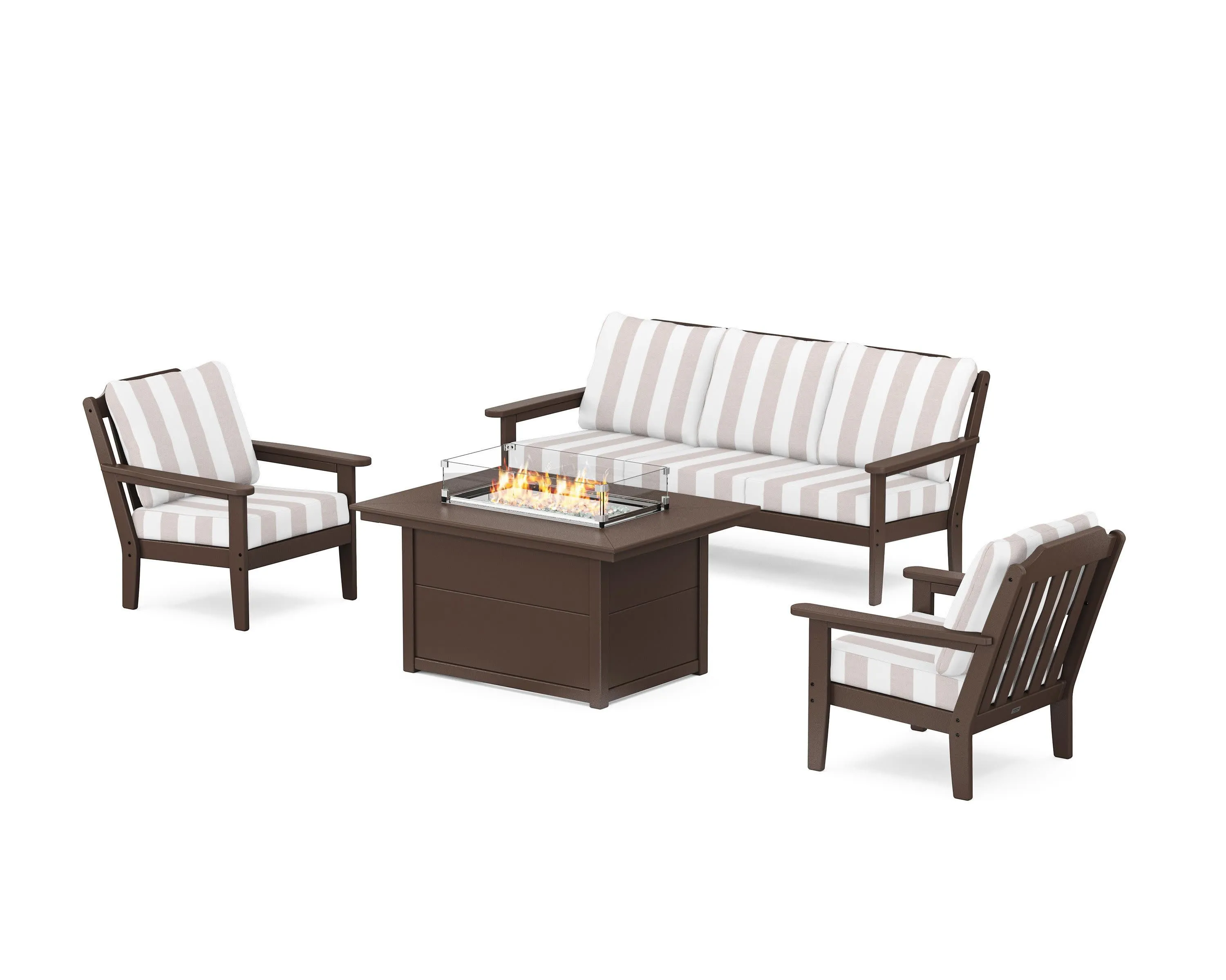 Cottage Deep Seating Fire Pit Table Set
