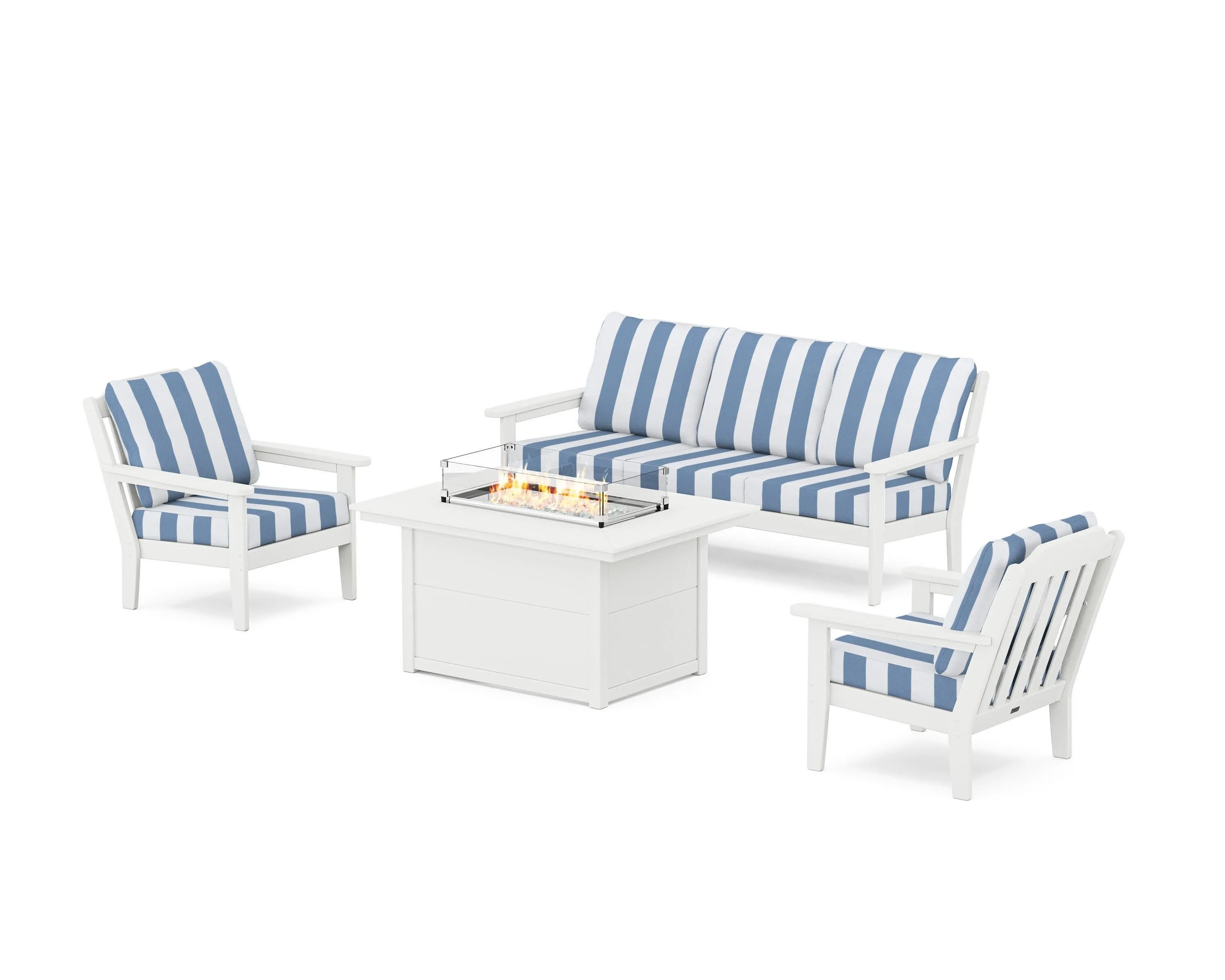 Cottage Deep Seating Fire Pit Table Set