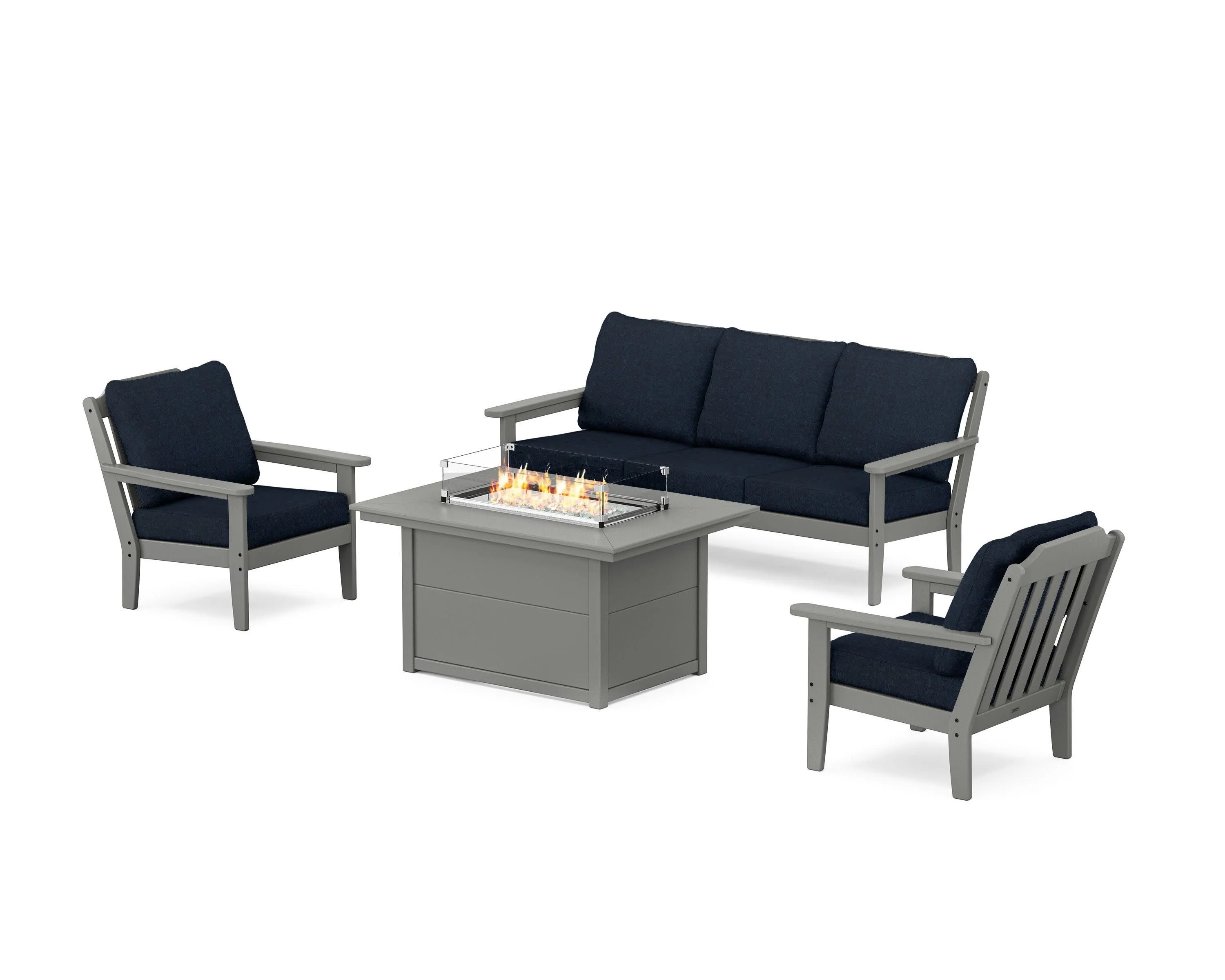 Cottage Deep Seating Fire Pit Table Set